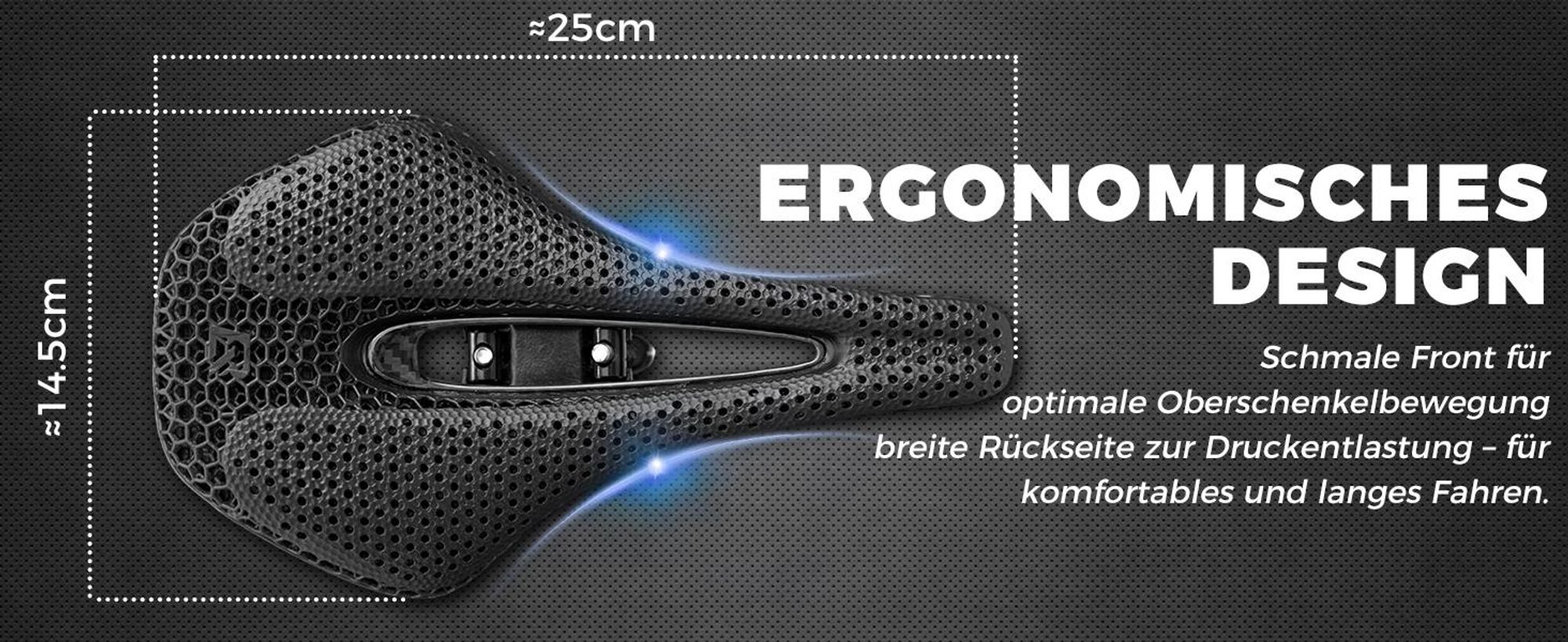 ROCKBROS Fahrradsattel 3D Druck Bequem Weich Carbon MTB Sattel Ergonomisch Für Herren Damen Rennrad Gravel E-Bike