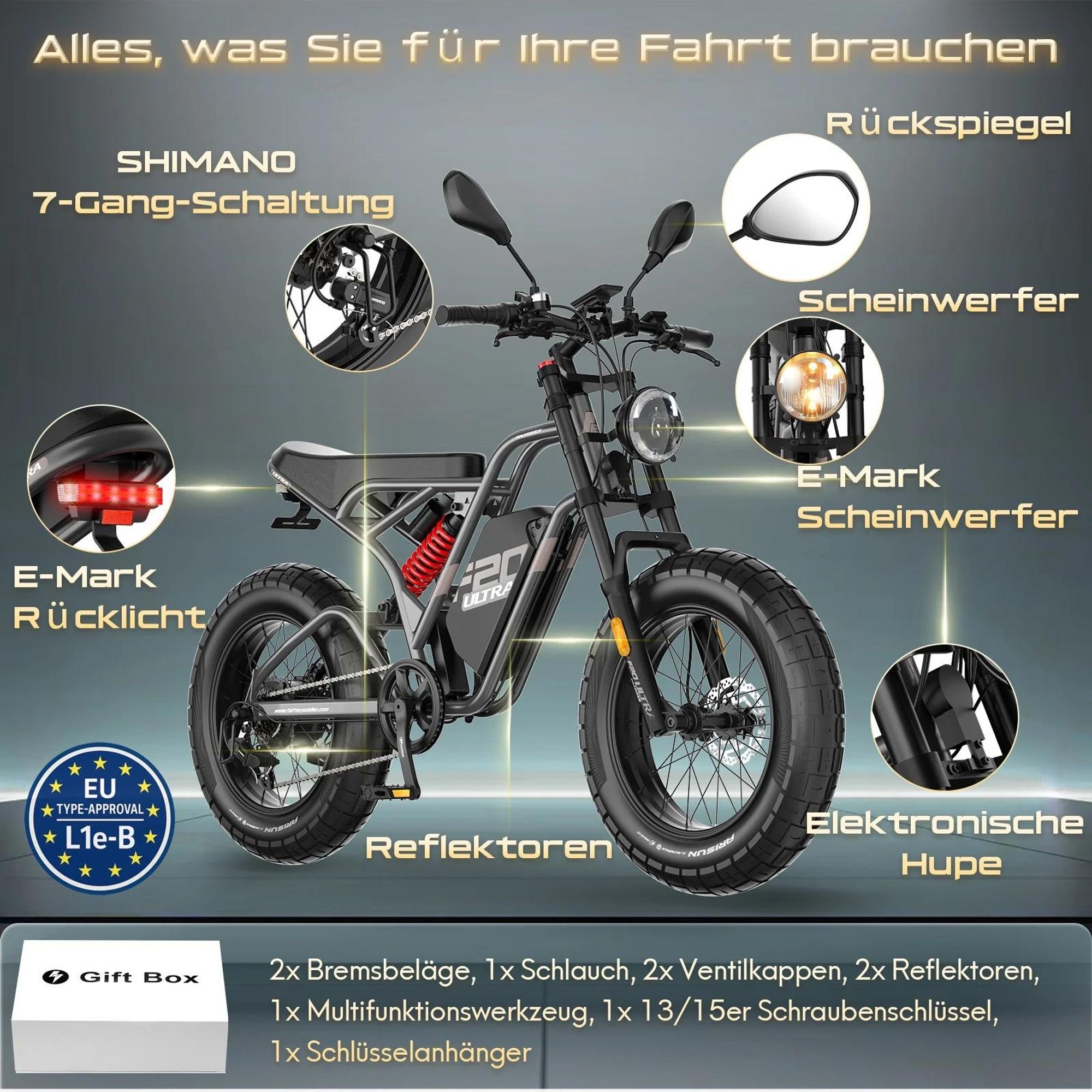 FAFREES F20 Ultra E-Bike (EU Type-Approval L1e-B) - Akku 48V25AH 20-Zoll-Rädern Mechanische Bremsen - Grün