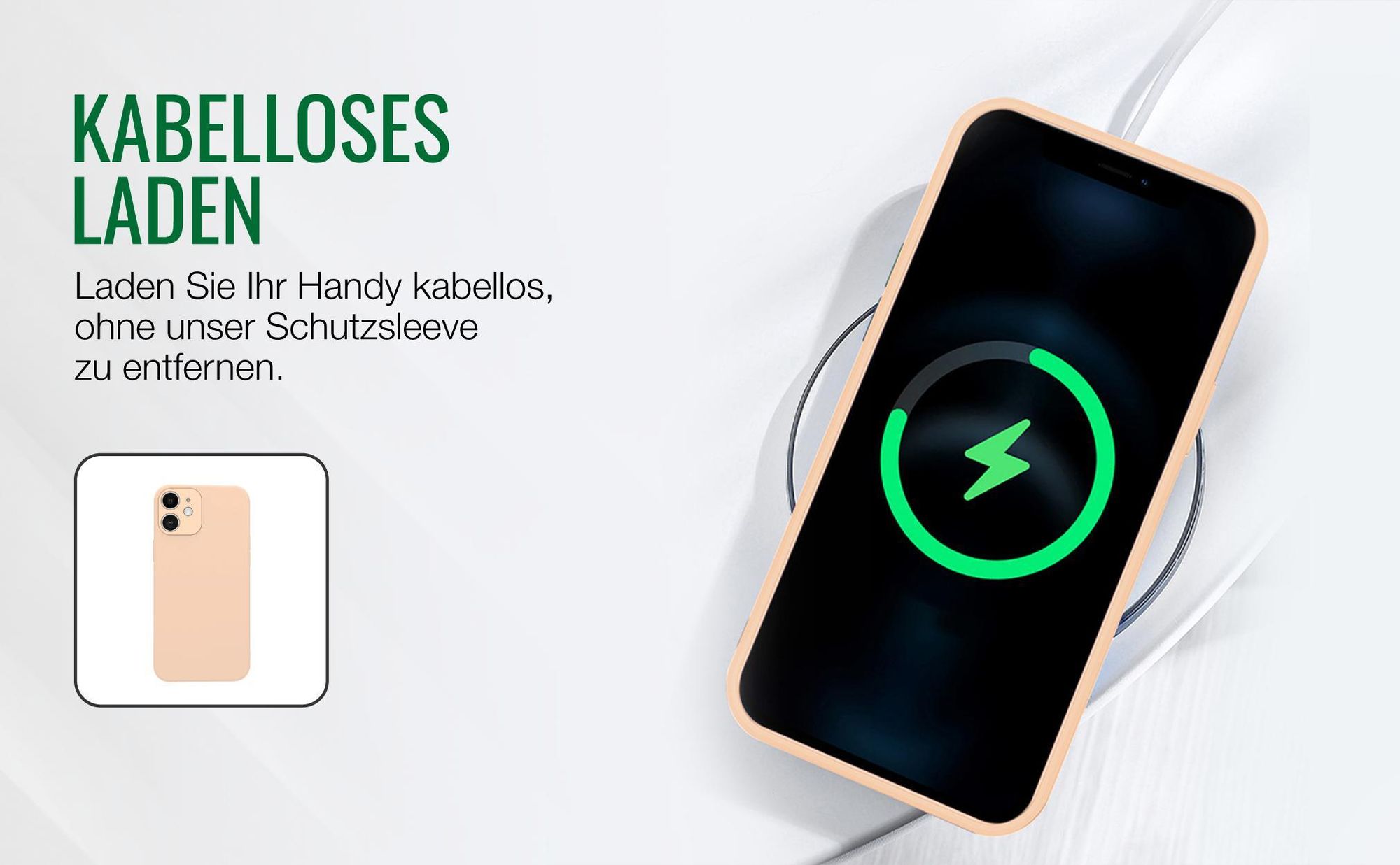 Kabelloses Laden mit Handysleeve in Rosa für Apple iPhone 11 möglich