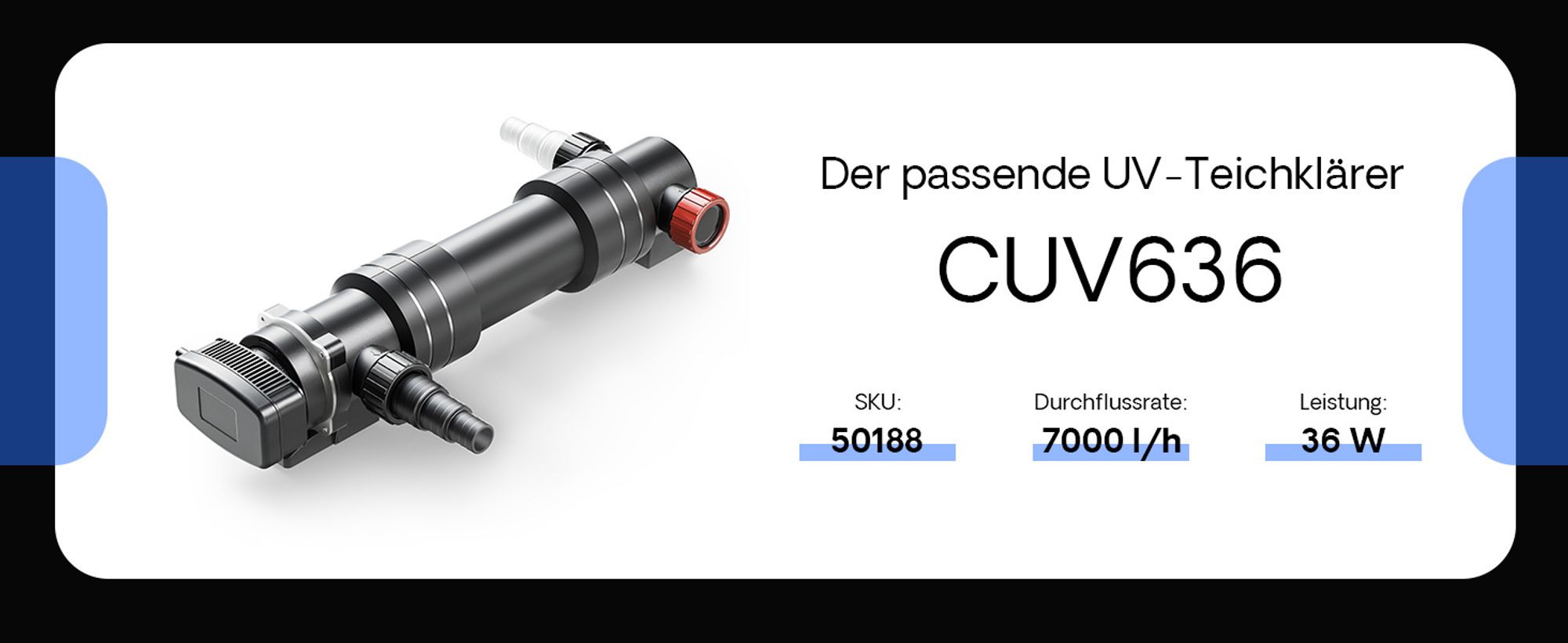 SunSun CBF-550  Teichfilter bis 60.000L Teichvolumen bis 12000 l/h 1 Kammer-System Durchlauffilter Teich Filter Biofilter Koiteich