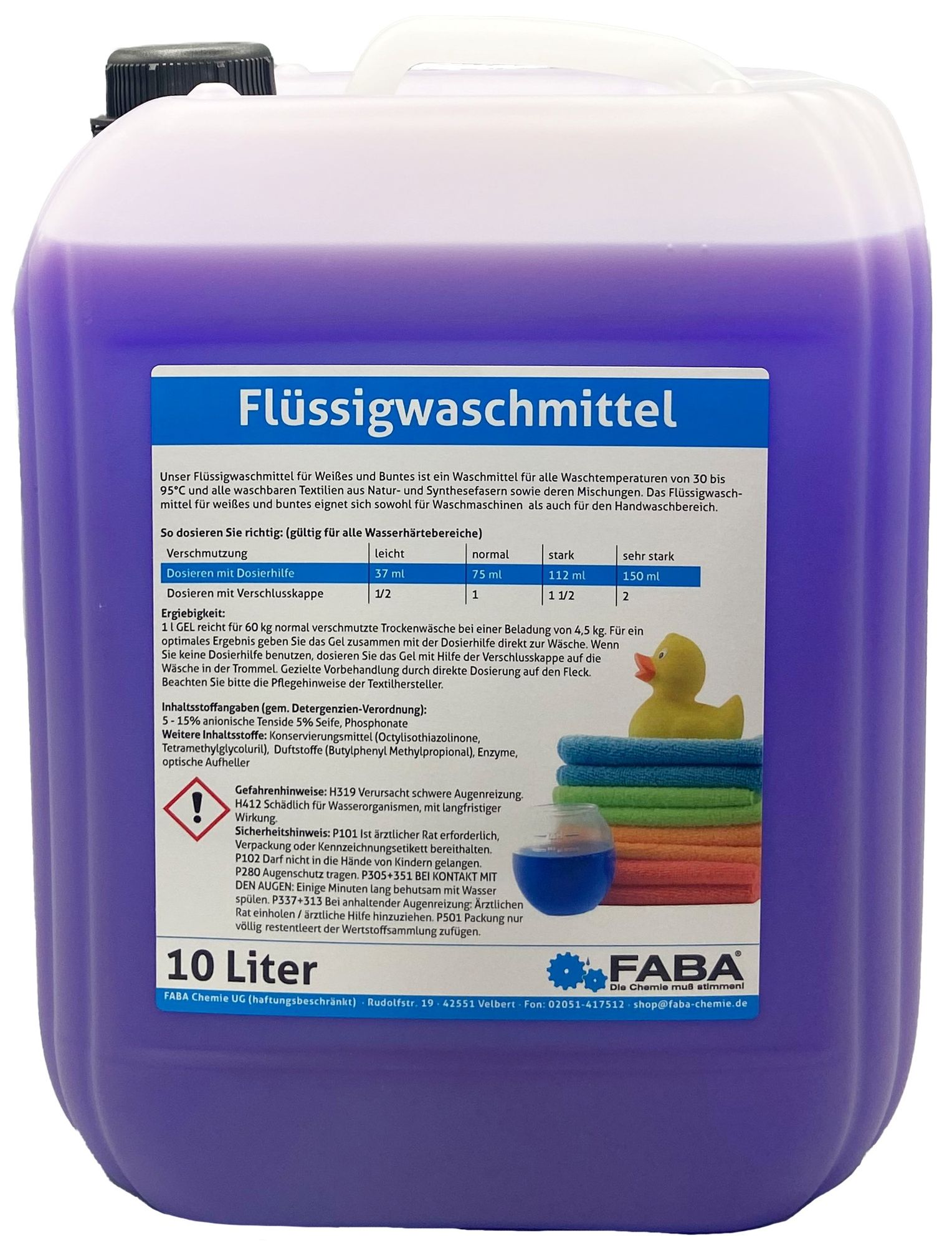 Flüssigwaschmittel Konzentrat Universal Color lila 2x10 Liter inkl. Ausgießhilfe.