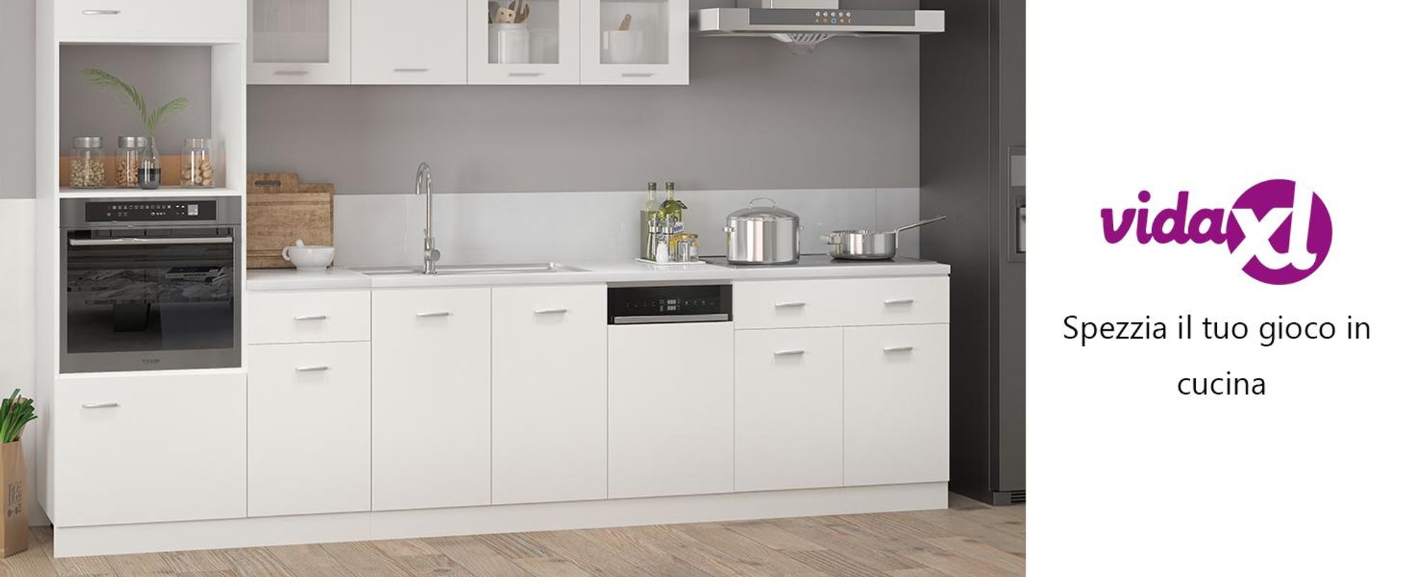 vidaXL Mobile basso con cassetti Lyon Bianco 80x46x81,5 cm in materiale derivato dal legno