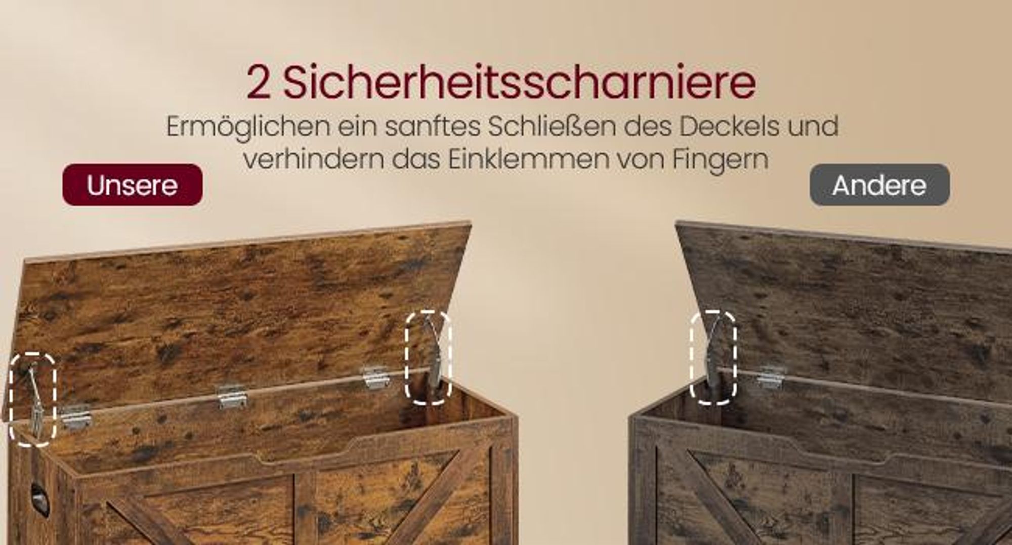 VASAGLE Schuhbank mit Stauraum,V Form, Länge 100 cm, Braun