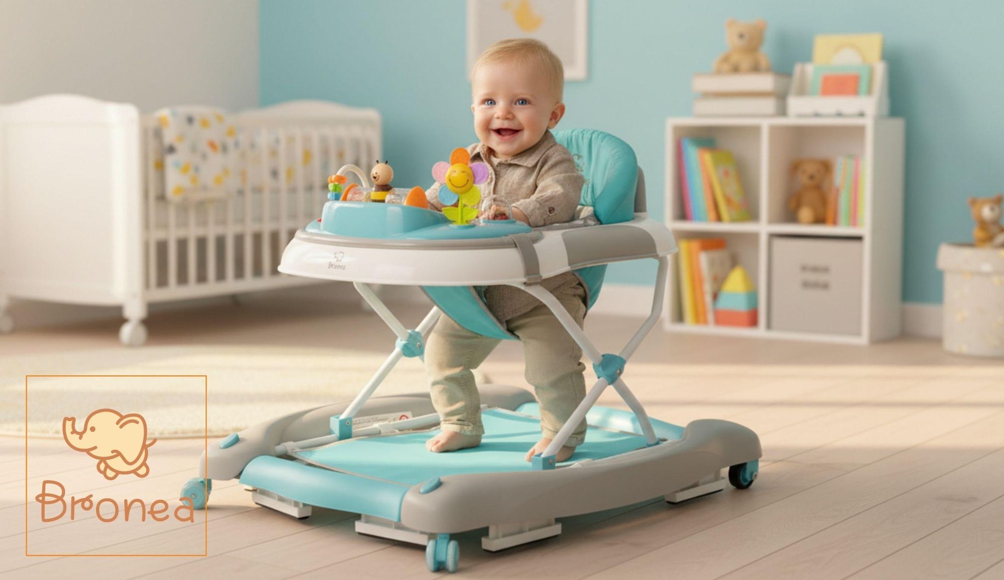 Entdeckung und Spaß: Babywalker mit Wippfunktion und abnehmbarem Spielpaneel
