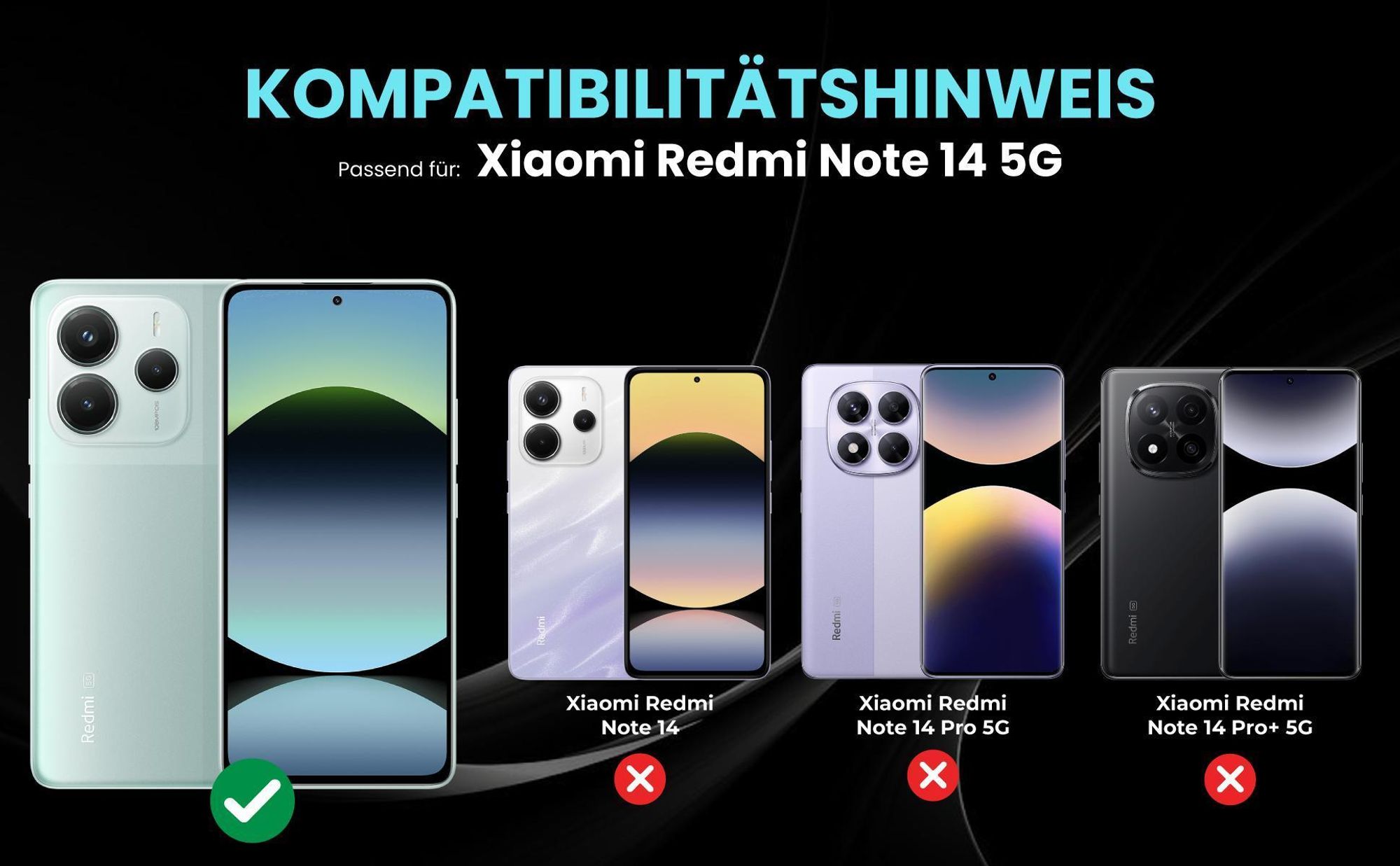 Kompatibilitätshinweise Hülle für Xiaomi Redmi Note 14 5G