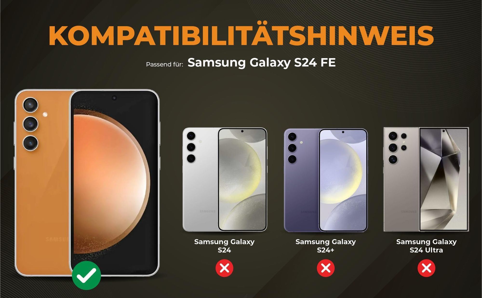 Kompatibilitätshinweise Hülle für Samsung Galaxy S24 FE