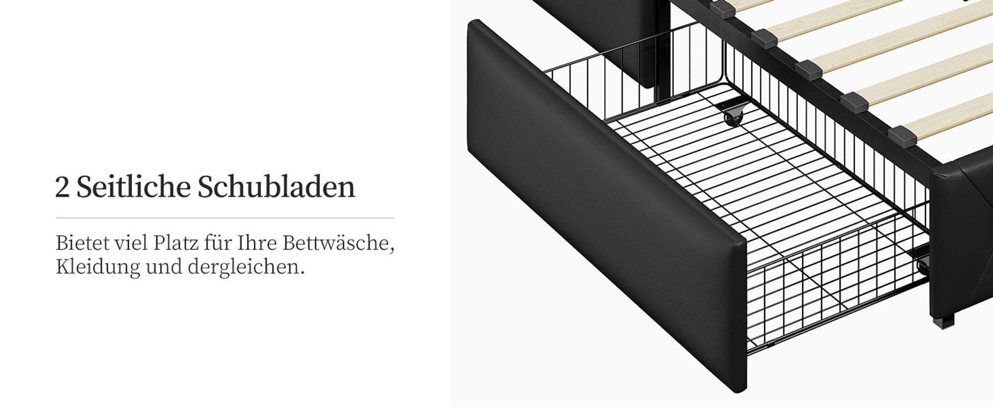 Bett mit Schubladen