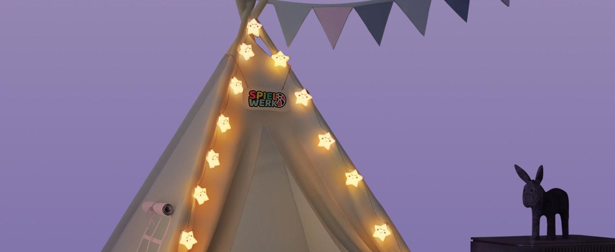 SPIELWERK Tipi Zelt Kinderzelt Rosa