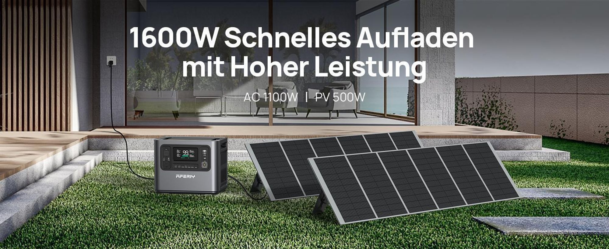 AFERIY P210 Solargenerator Set | 2400W Powerstation 2048Wh & 200W Solarpanel