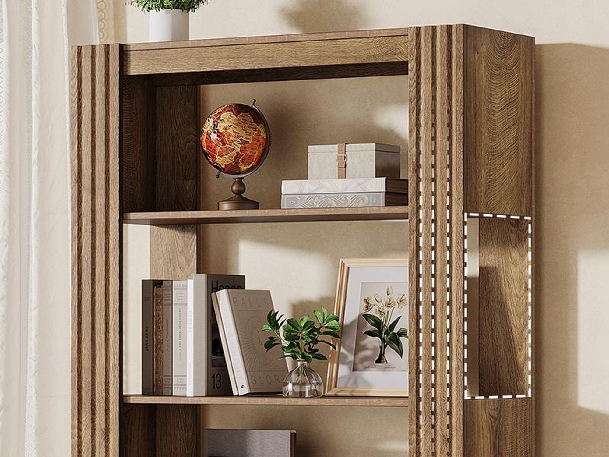Tribesigns Bücherregal, 180 cm hohes Standregal mit 5 Ebenen, offene Ablagen, Regal für Büro, Wohnzimmer, Schlafzimmer, Arbeitszimmer, rustikales Brau