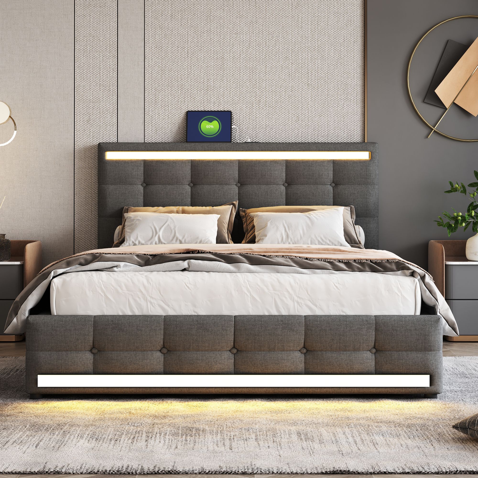 Bett mit LED