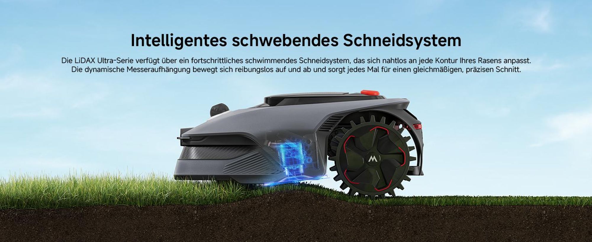 MOVA LiDAX Ultra 800 Mähroboter – 500–800㎡, 3D-LiDAR & AI Vision, 360°, 5 cm Kantenschnitt, Automatische Kartenerstellung