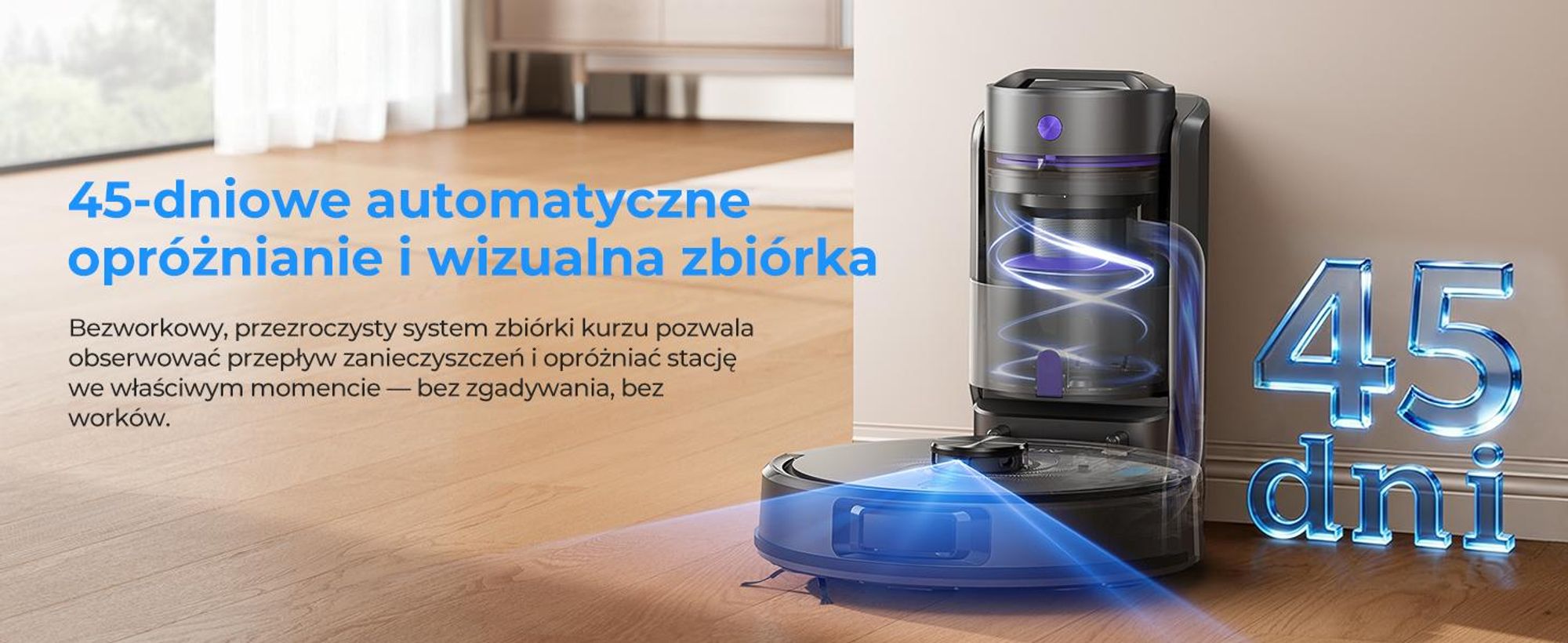 Robot odkurzający Laresar z nawigacją laserową, robot odkurzający o mocy 10 000 Pa, zamiatanie, odkurzanie i mycie – 4 w 1, model L30+