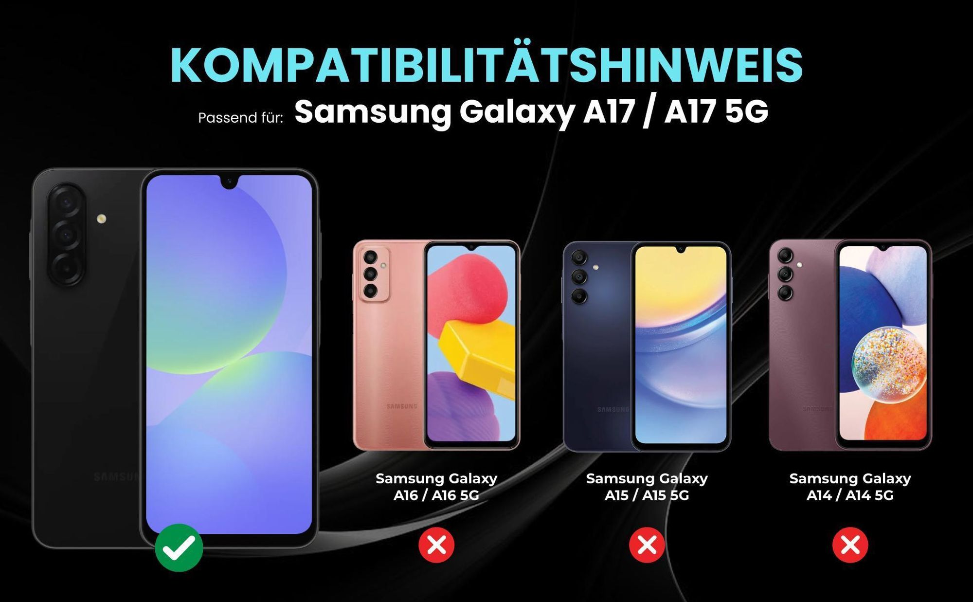 Kompatibilitätshinweise Hülle für Samsung Galaxy A17