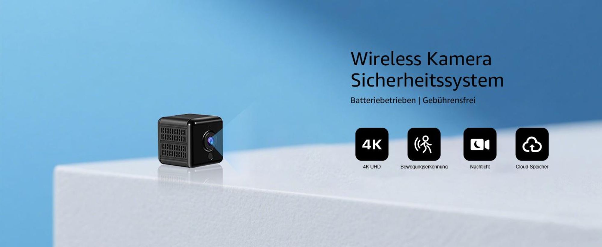 Mini Kamera, 4K HD WLAN Überwachungskamera Innen Für Live Übertragung Handy APP, WiFi Camera Nachtsichtkamera mit Bewegungsmelder, Cloud-Speicherplatz