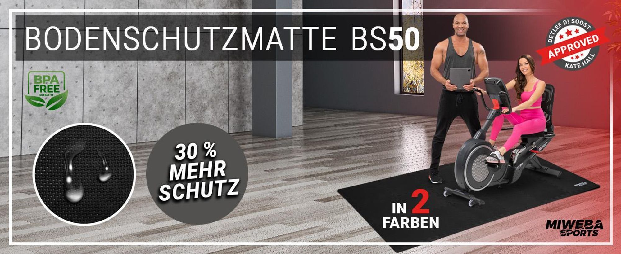 Bodenschutzmatte BS50 | Unterlegmatte für Fitnessgeräte - Fitnessmatte - Puzzlematte - Rutschfest - EVA-Schaumstoff - Set 18 Stück 34 x 34 cm(Schwarz)