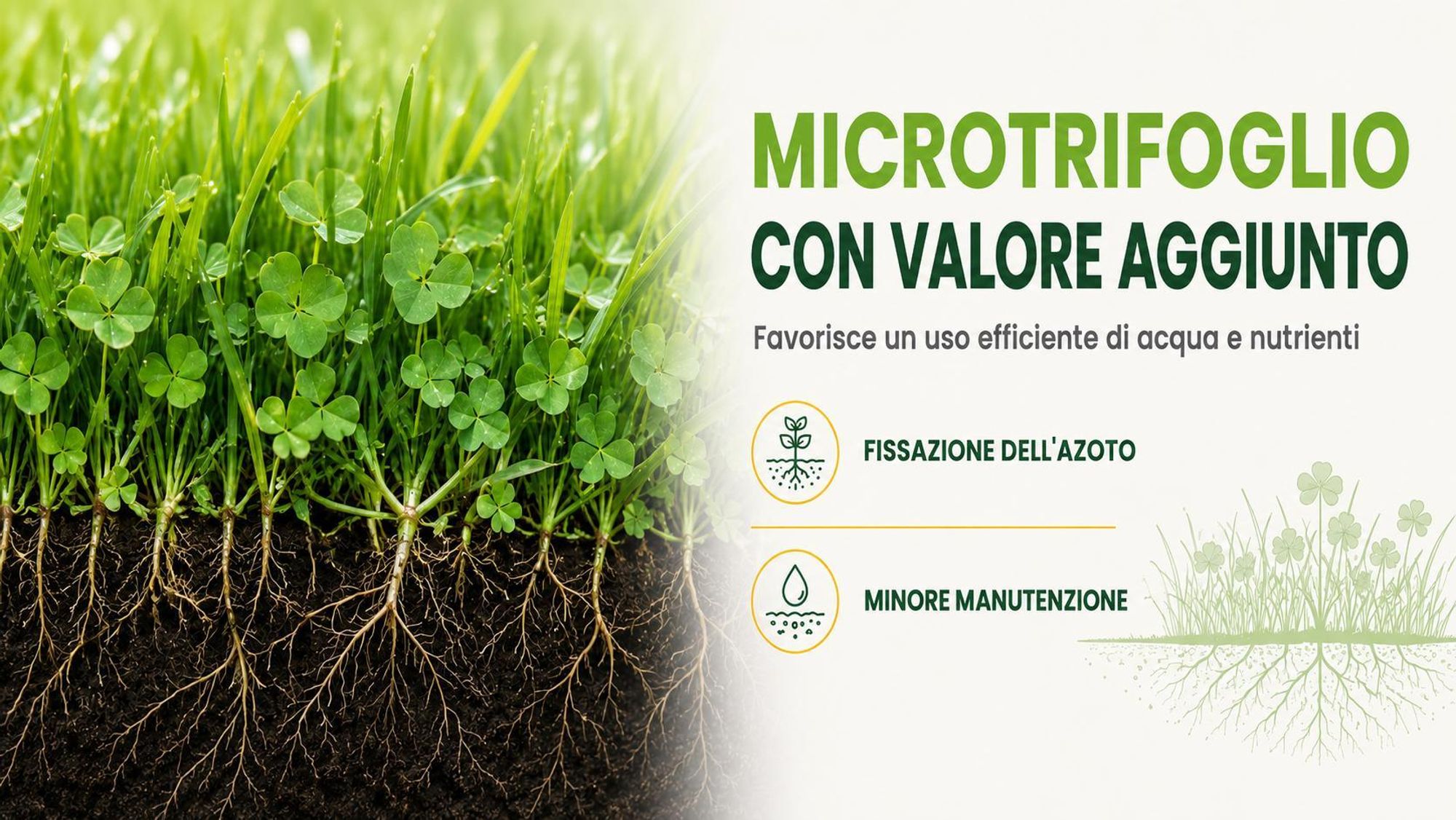 EcoDeco semi per prato con microtrifoglio, semi prato resistenti al calpestio, miscela universale 25 kg per prato fino a 1000 m2