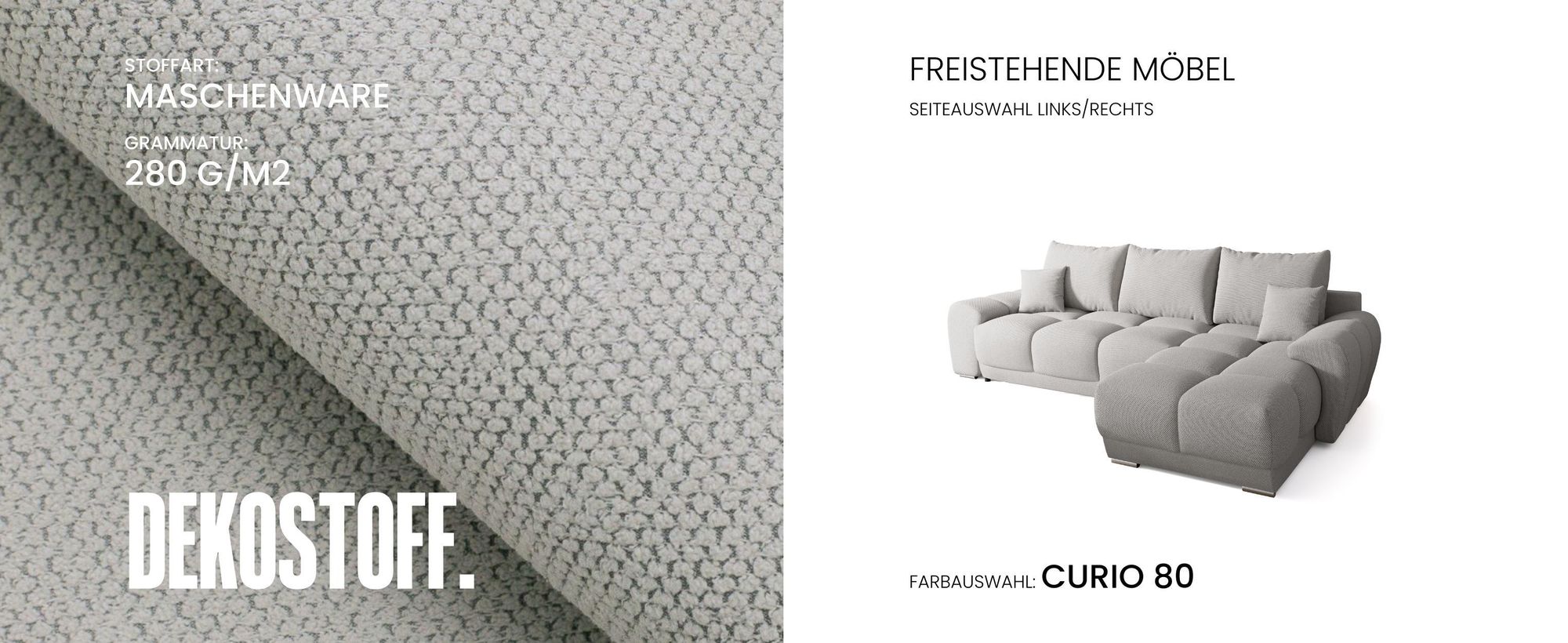 BroMARKT Ecksofa NUBES Schlaffunktion Bettkasten L-Form 298x184x85cm Graphit