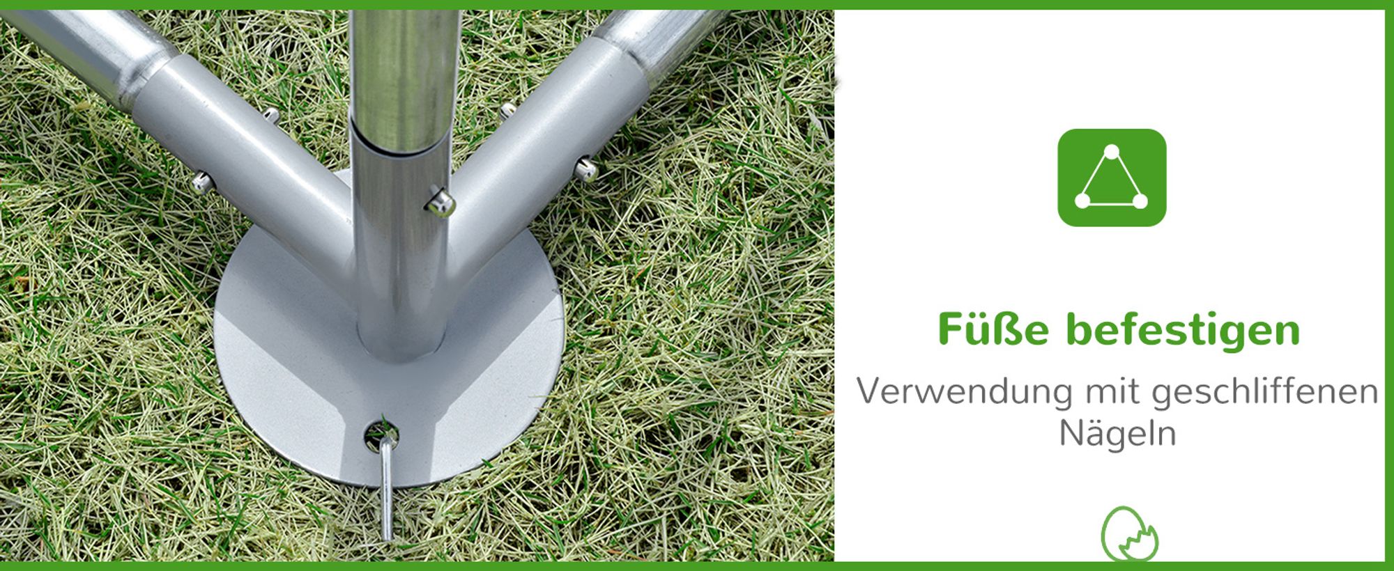 PawHut Hühnerstall Freilaufgehege aus Stahl, 3 x 2 x 1,95 m für 6-8 Hühner
