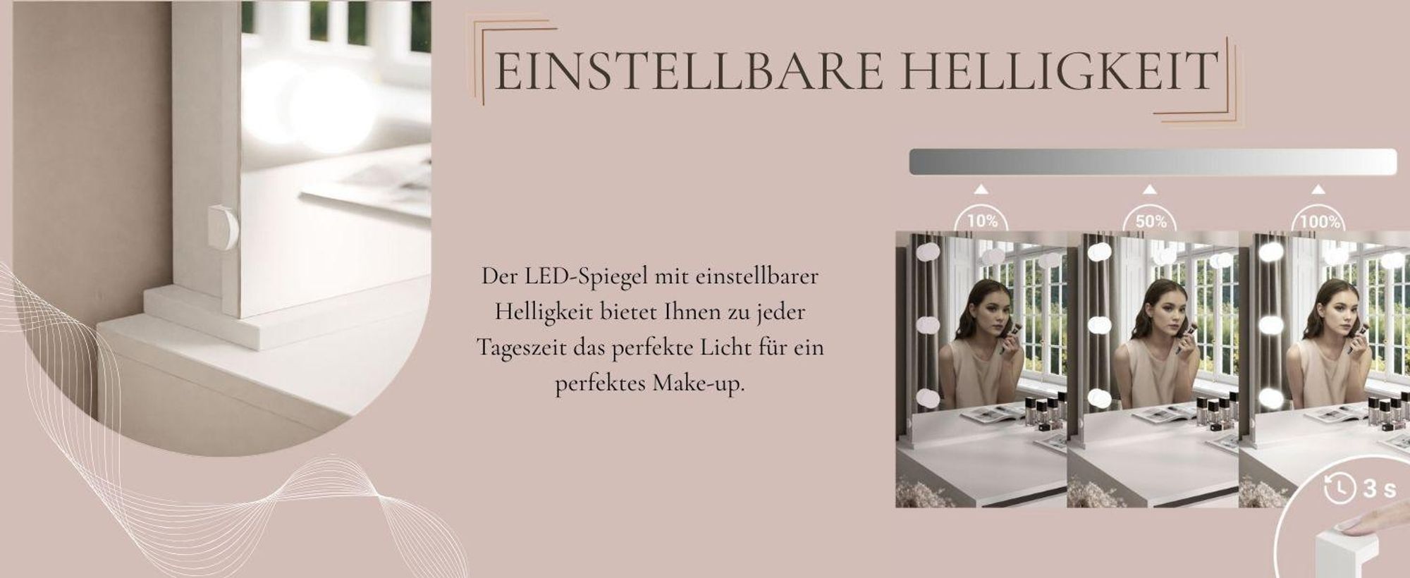 Spiegel mit Beleuchtung MADA ELITE Weiß