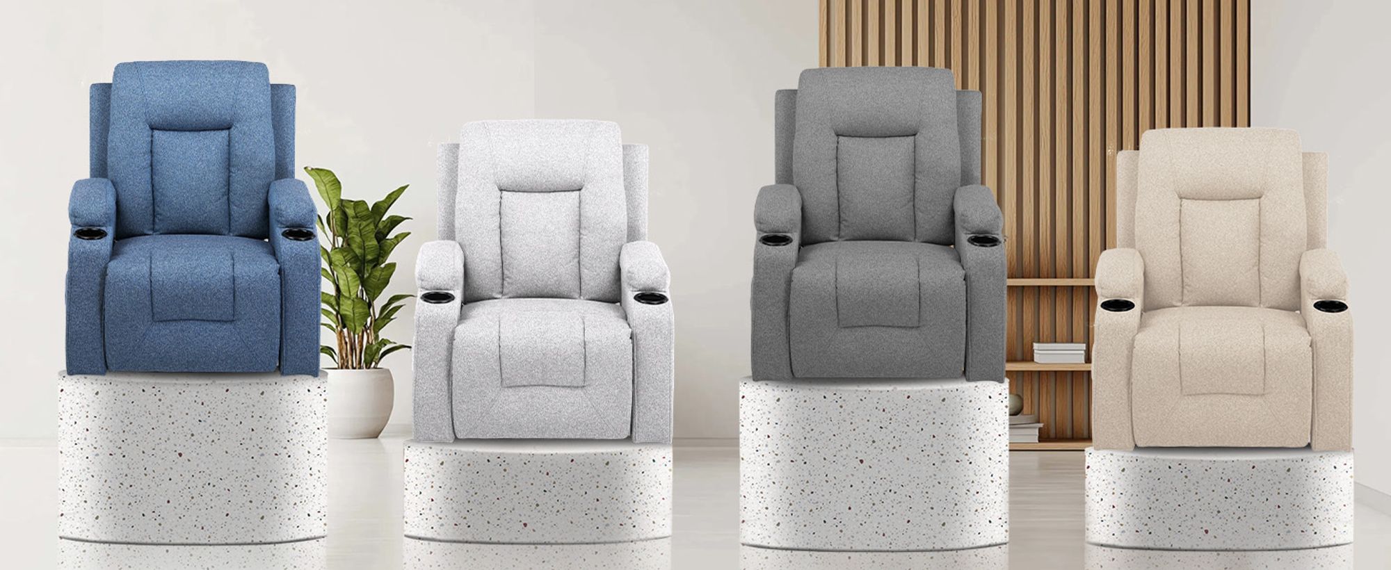 COMHOMA Relaxsessel TV-Sessel aus Stoff mit Liegefunktion Fernsehsessel Verstellbar, Recliner Chair, beige-Stoff