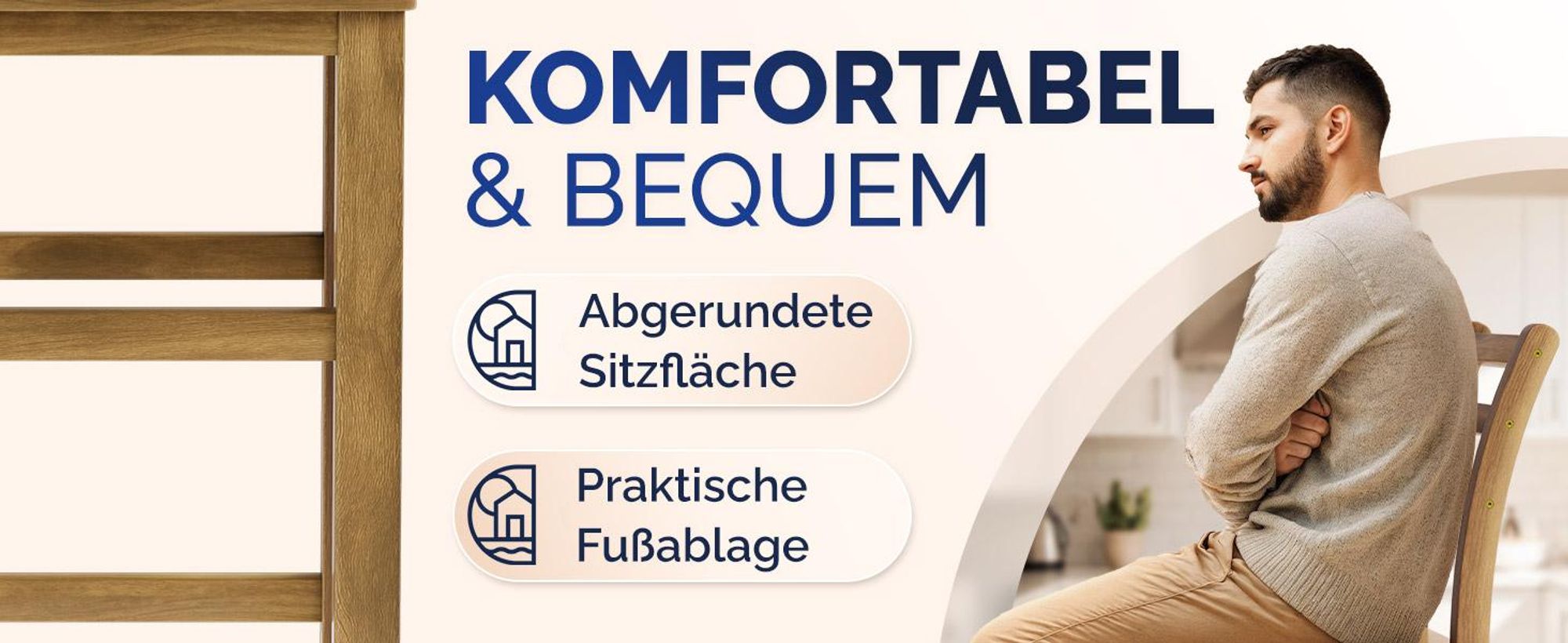 CASARIA® Barhocker 2er Set Holz mit Lehne Outdoor 75cm Sitzhöhe Akazie 150kg Belastbarkeit Fußstütze Massiv Rustikal Garten Küche Bar Stuhl Hocker Braun