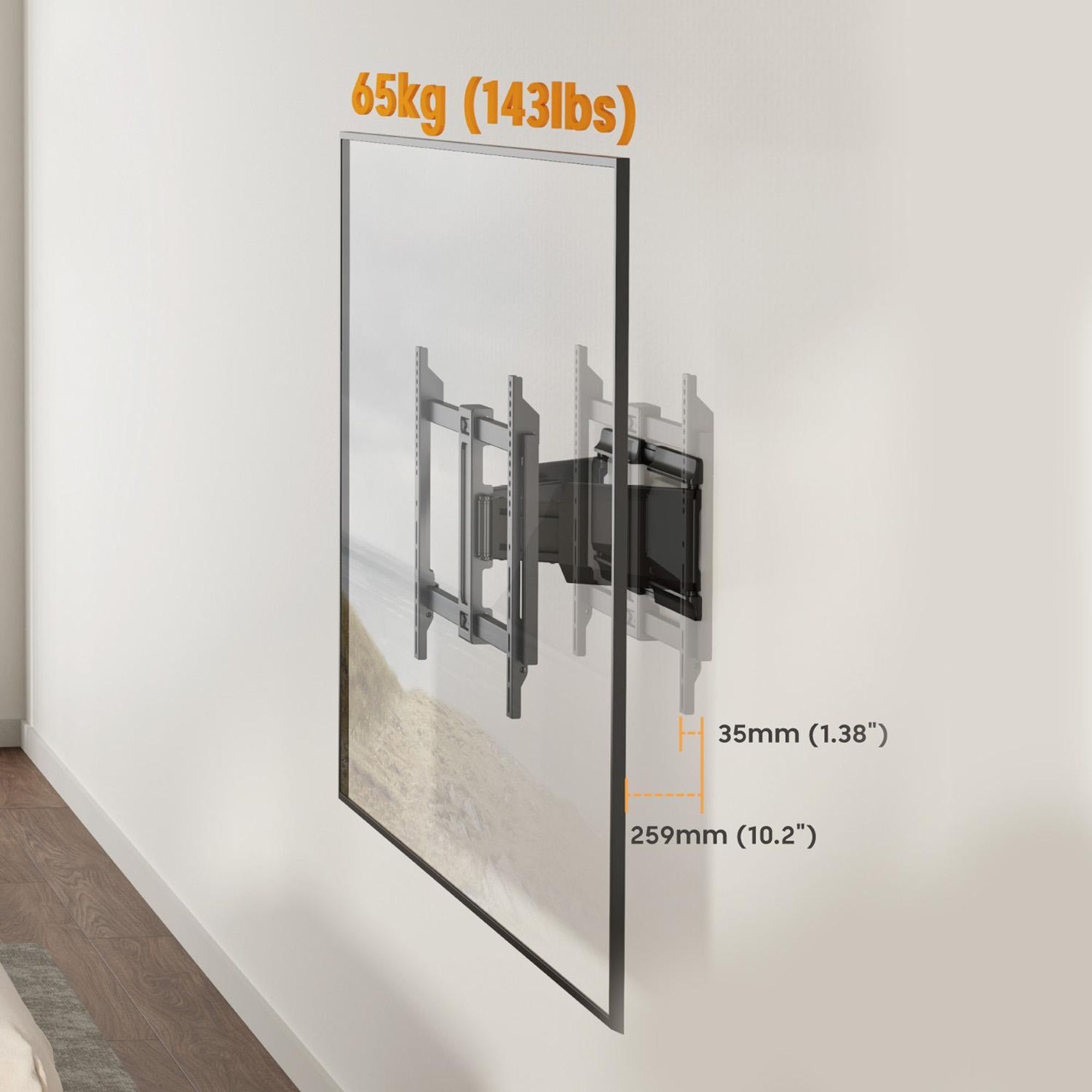 Maclean TV-Halterung/Aufhängung max. VESA 600x400 37–90" max. Tragkraft 65 kg schwarz MC-881 N