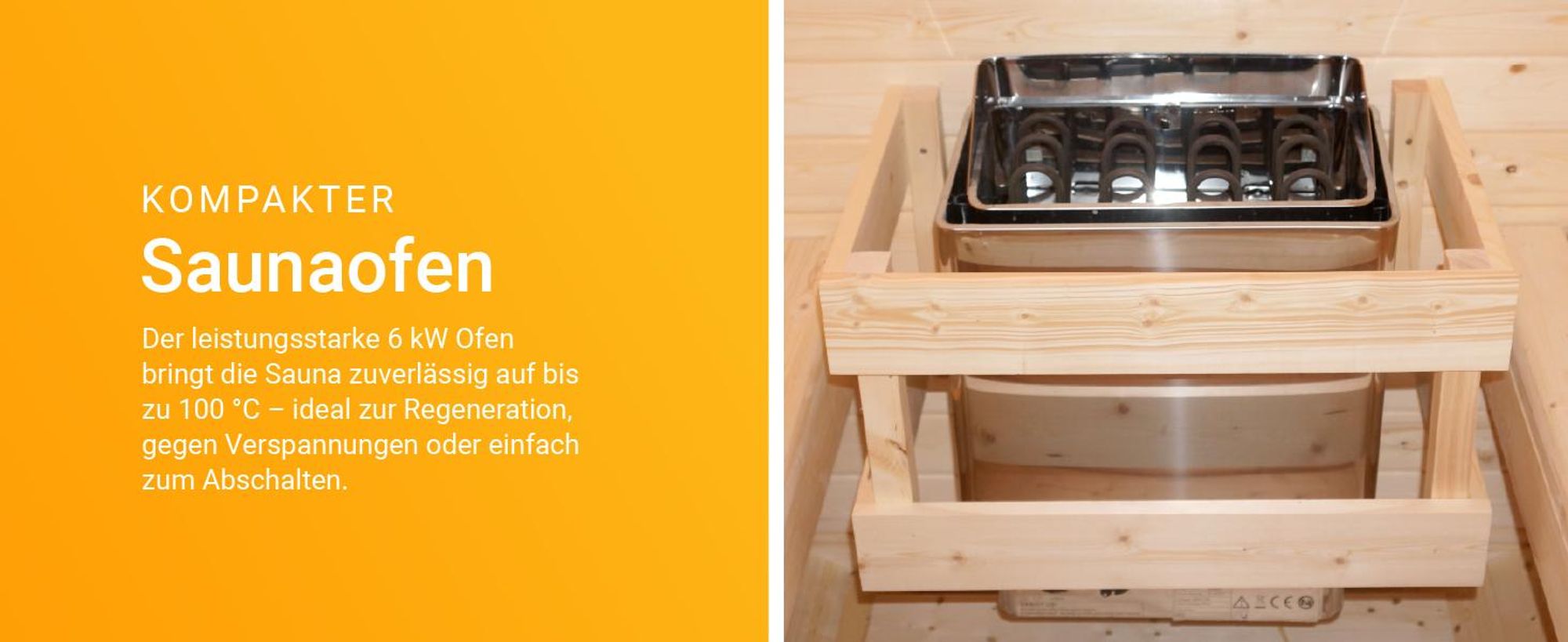 Artsauna Cube Fasssauna Fjora L für 6 Personen, mit 9kW Ofen, Glasfront & Zubehör