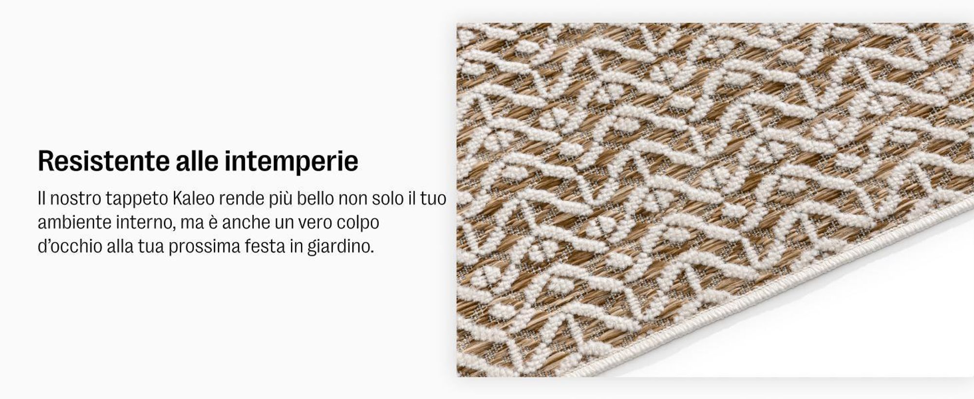 benuta tappeto da interno ed esterno Kaleo Crema/Beige 70x200 cm tappeto soggiorno tappeto da esterno passatoia moderno pelo corto scandinavo