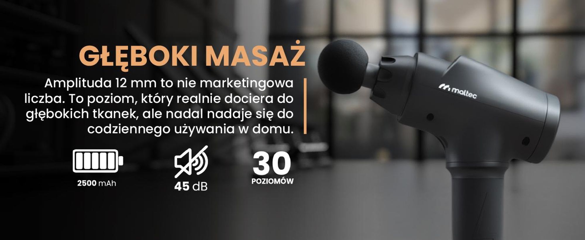 Pistoler do masażu z inteligentnym czujnikiem nacisku z LED i 30 biegami