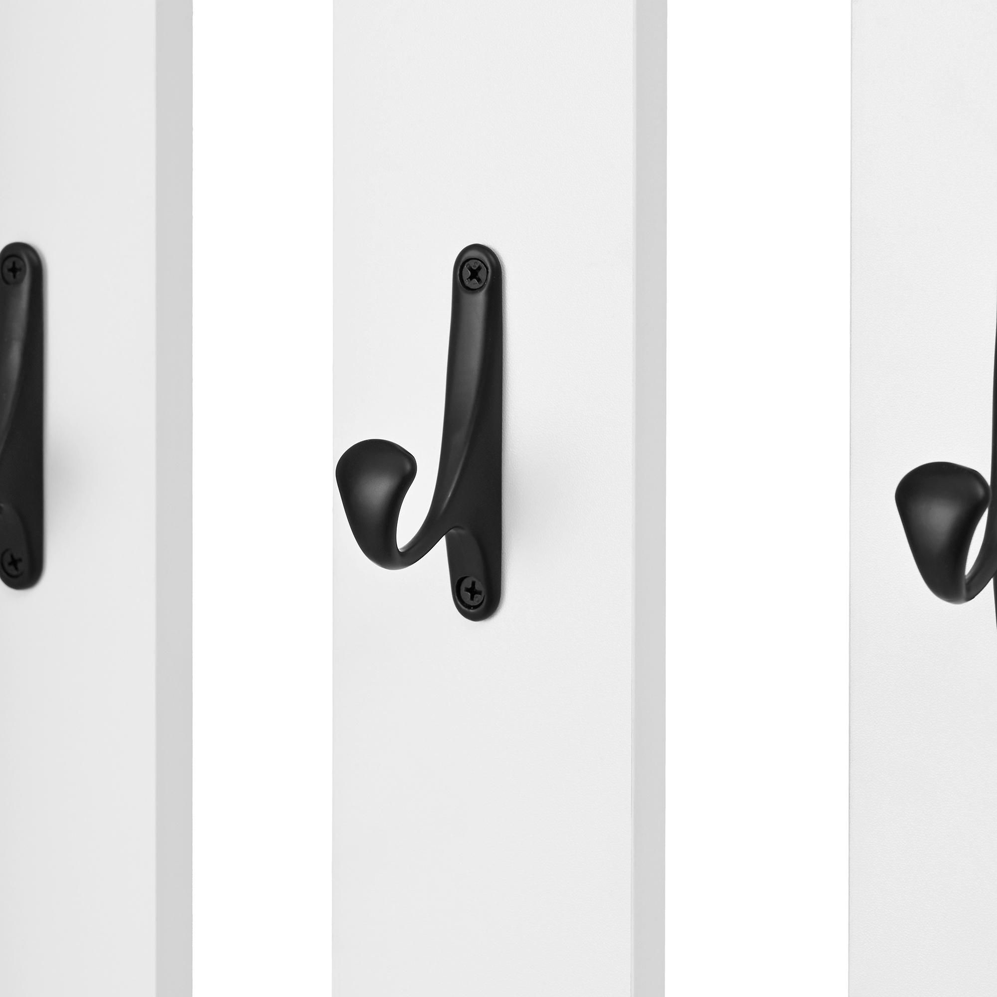 Merax Garderobenset, Garderobenständer, 2-in-1 Garderobe mit Schuhschrank und 8 Haken, Flurmöbel, Flurgarderobe, Garderobenbank, 50×36×190 cm, Weiß