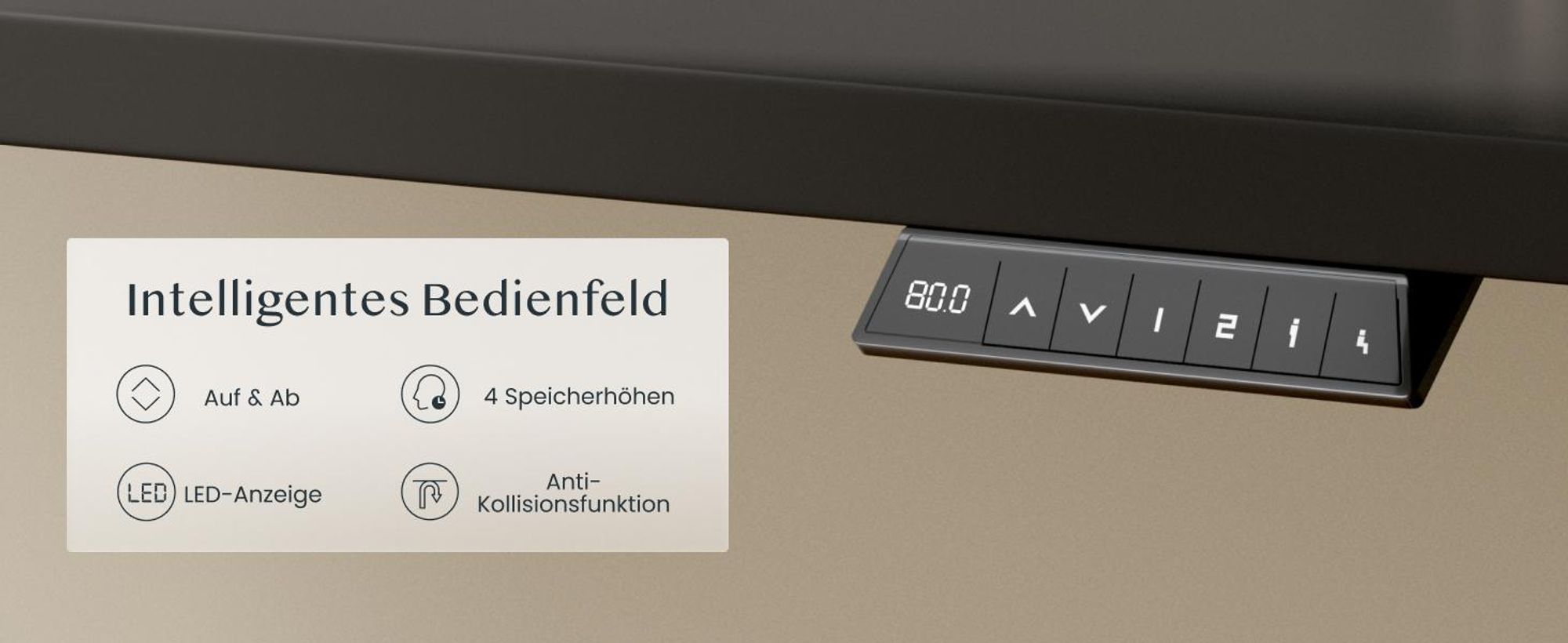 FLEXISPOT CylineX Höhenverstellbarer Schreibtisch mit elegant abgerundeten Tischbeinen 80 kg Tragkraft 4 Memory-Funktion, Antikollisionsschutz Schwarz