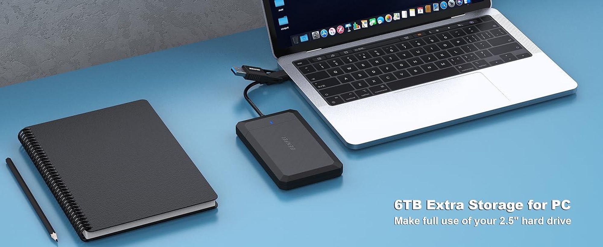 BENFEI Festplattengehäuse Externes 2.5 Zoll SATA Festplattengehäuse USB C /A