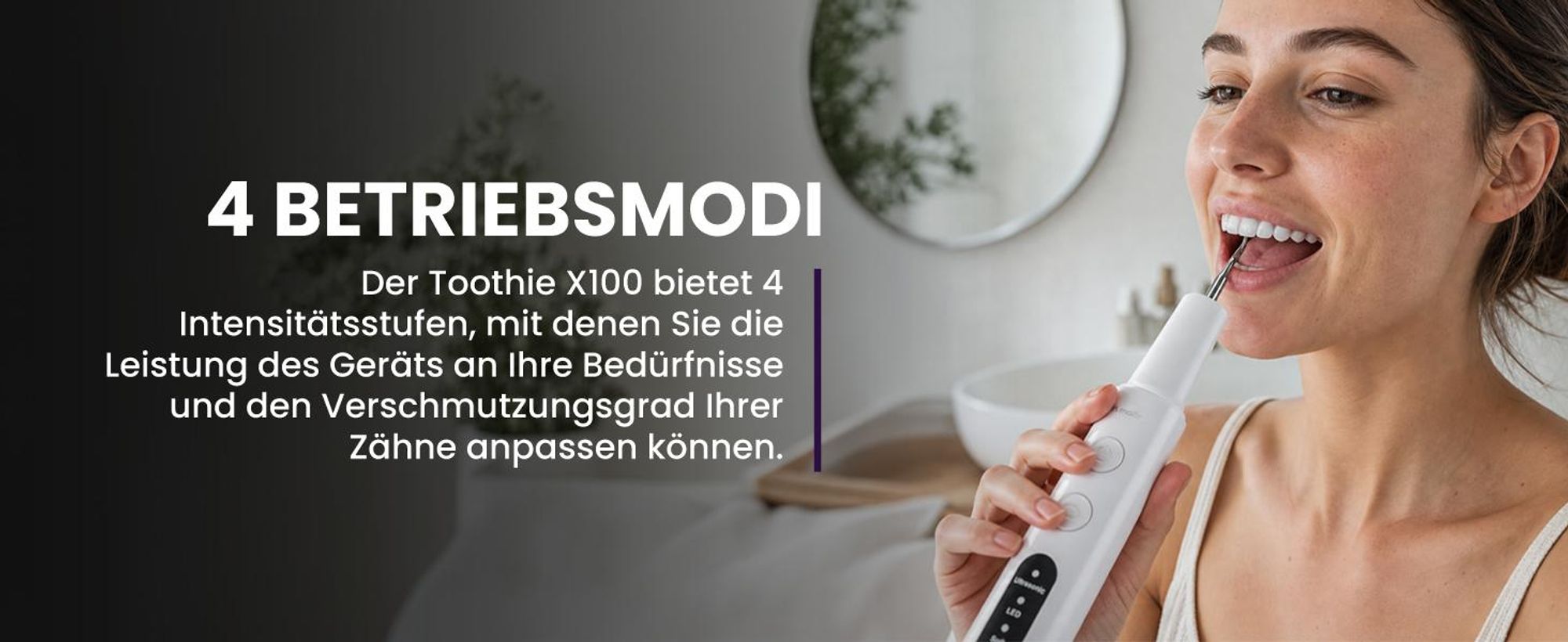Zahnsteinentferner Ultraschall MalTec Zahnreinigung Set 36.000 Hz, LED-Beleuchtung 4 Modi Akku 1200 mAh Zahnreiniger mit 4 Aufsätzen