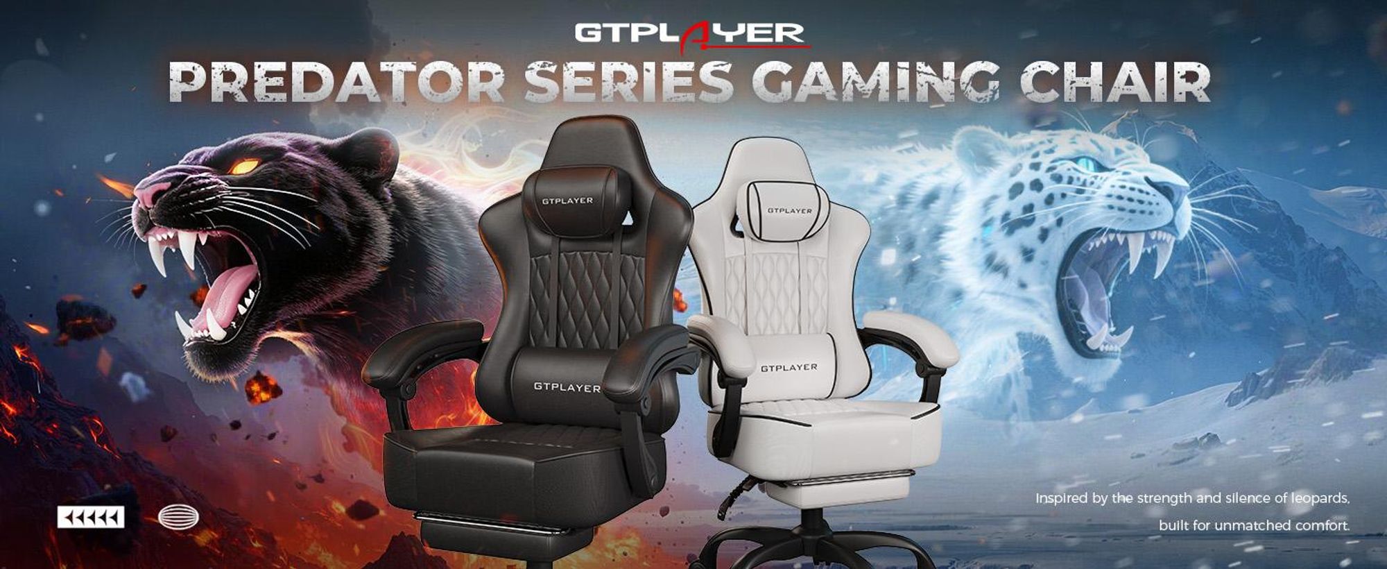 Sedia da gaming GTPLAYER, sedia da ufficio, sedia ergonomica per PC, sedia girevole regolabile in altezza, braccioli con meccanismo sincronizzato, cuscino lombare, poggiatesta