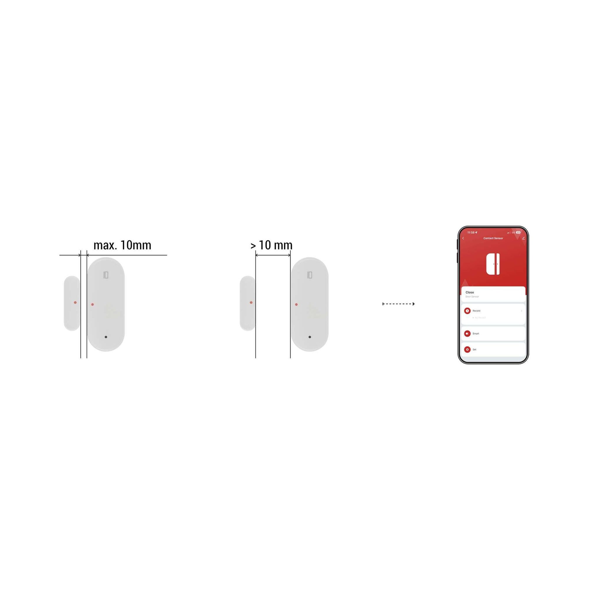 EMOS GoSmart - ZigBee Türsensor mit App - drahtloser magnetischer Zigbee-Fenster
