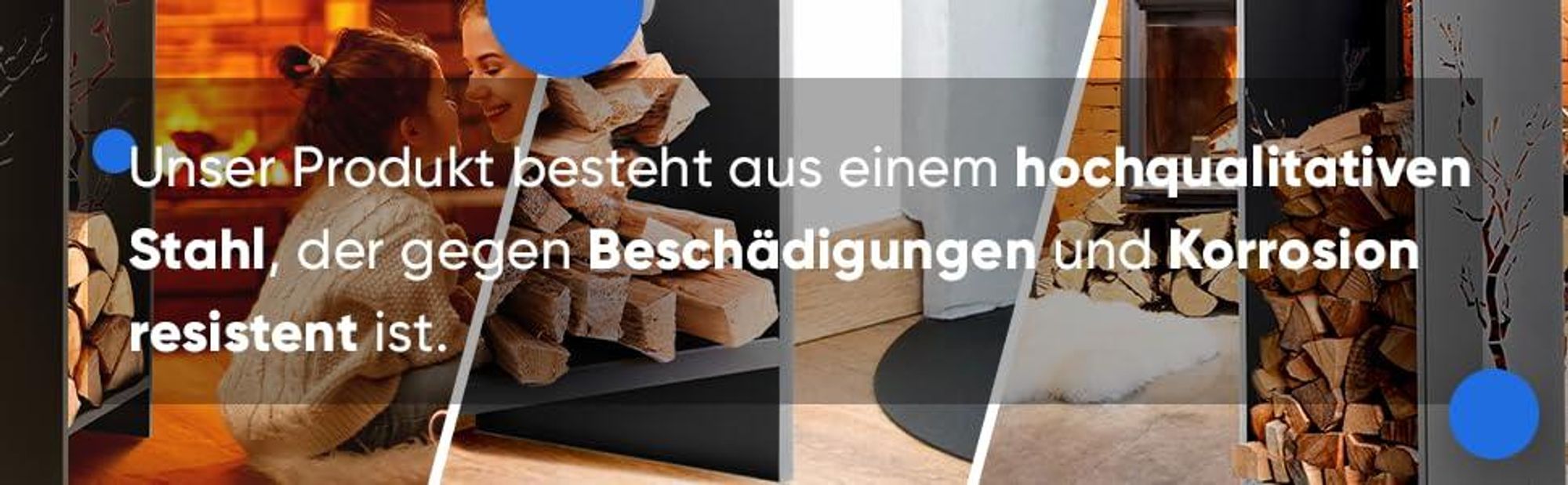 KADAX Kaminholzgestell aus stahl "Trovo", Kaminholzhalter, pulverbeschichtetes 90 cm, Schwarz