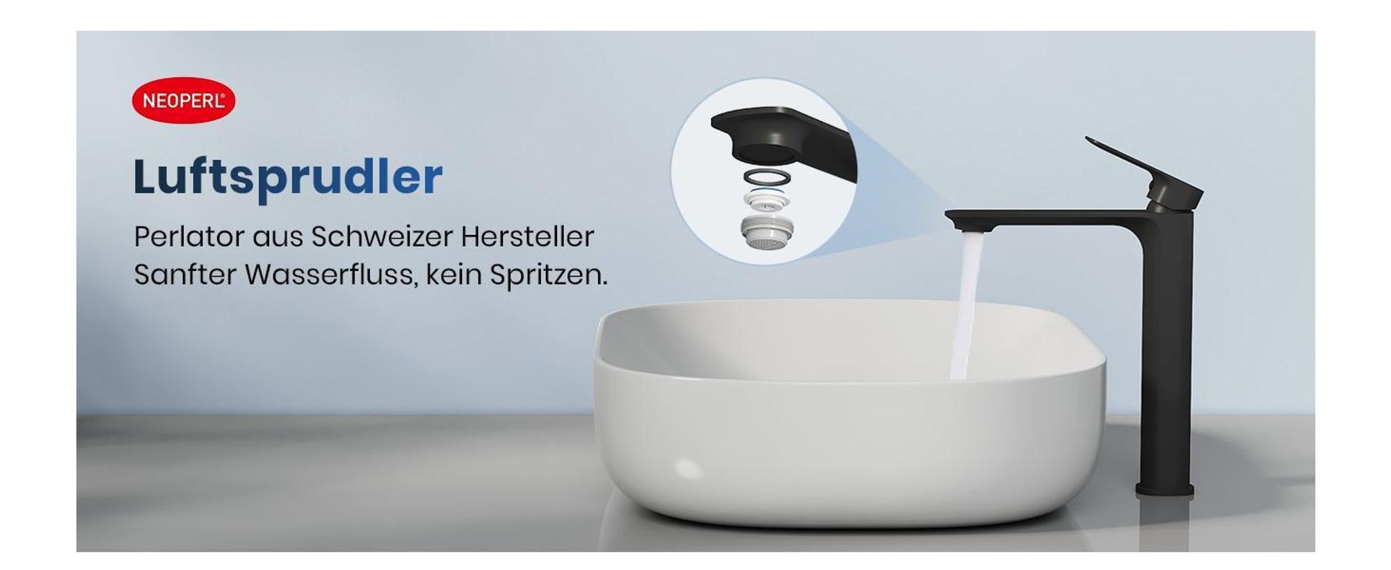 EMKE Waschbeckenarmatur Waschtischarmatur Badarmatur Einhebelmischer Wasserhahn Bad aus Messing 269 x 215 x 49mm Matt Schwarz
