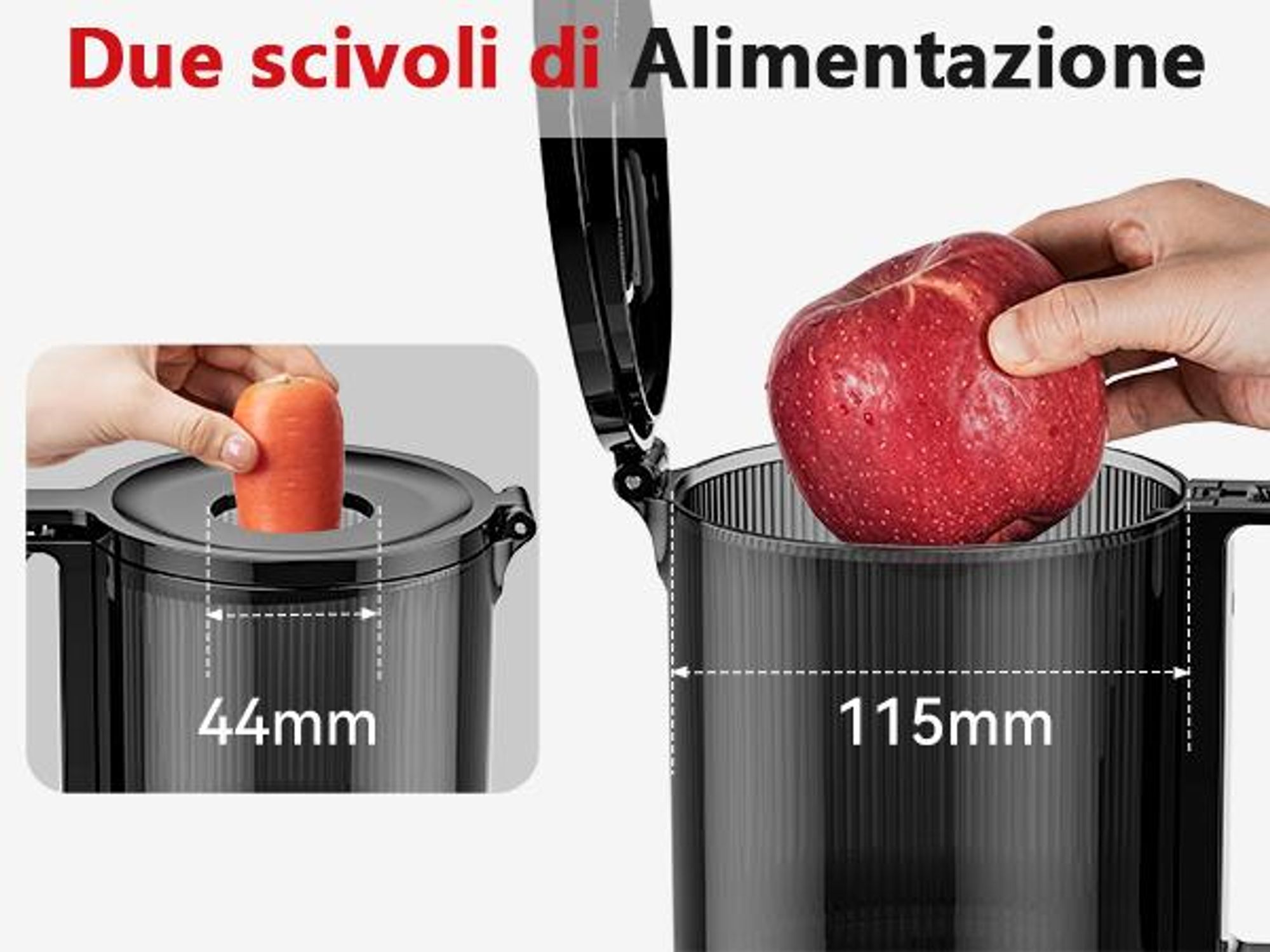 LINKChef SJ-051-EU-BL Lento Spremiagrumi -  Potenza 200W Ampia capacità 1.2L Doppi vassoi di alimentazione Facile da pulire - Nero