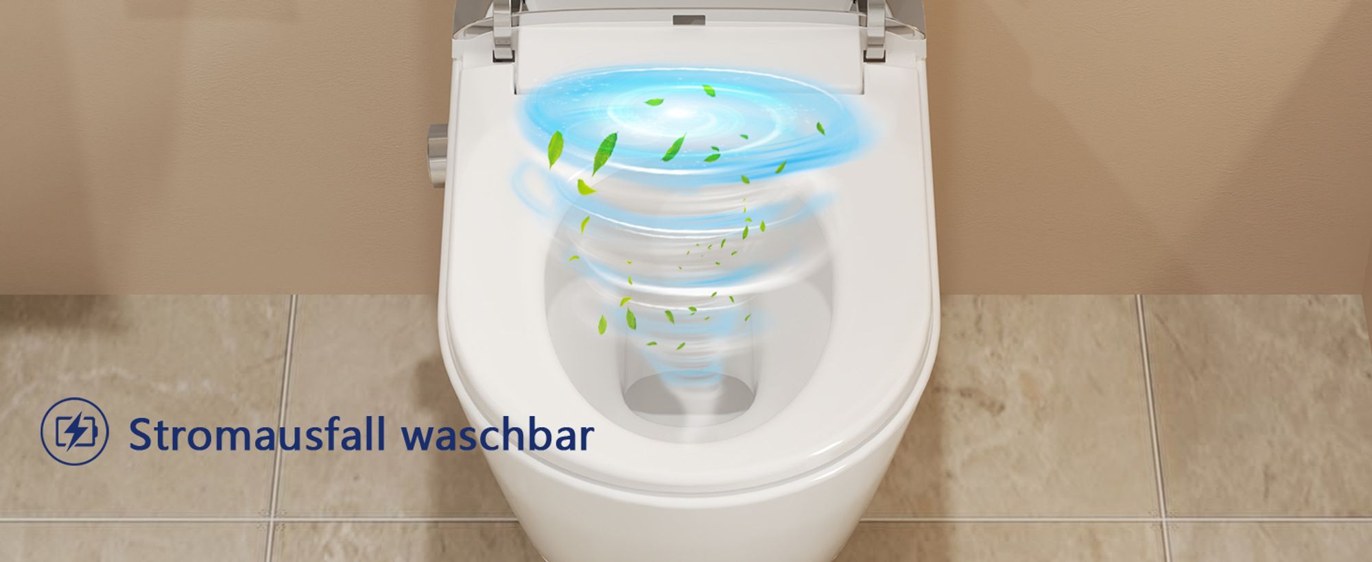DeerValley Dusch WC mit Bidet, beheiztem Sitz, selbstreinigender Düse, automatischer Spülung & Fernbedienung – Komplettanlage inkl. Vorwandelement