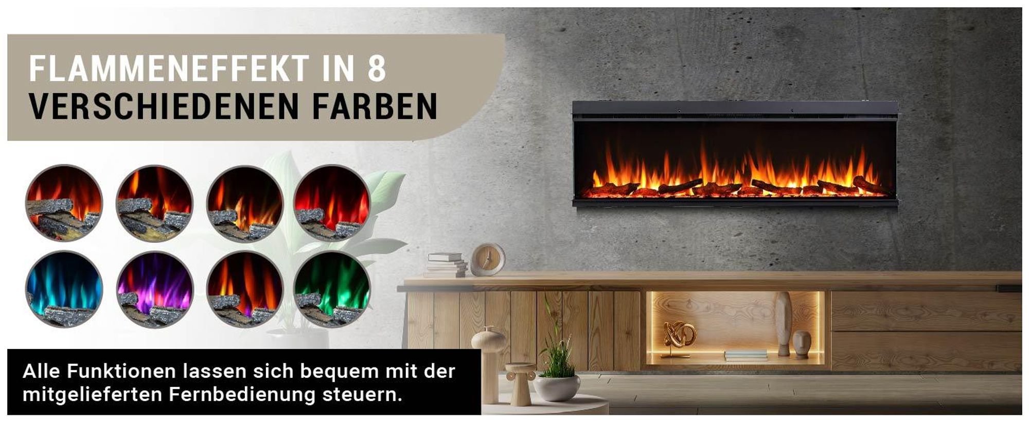 Elektrokamin BALDERIA Athena 60 - Einbaukamin - Schwarz