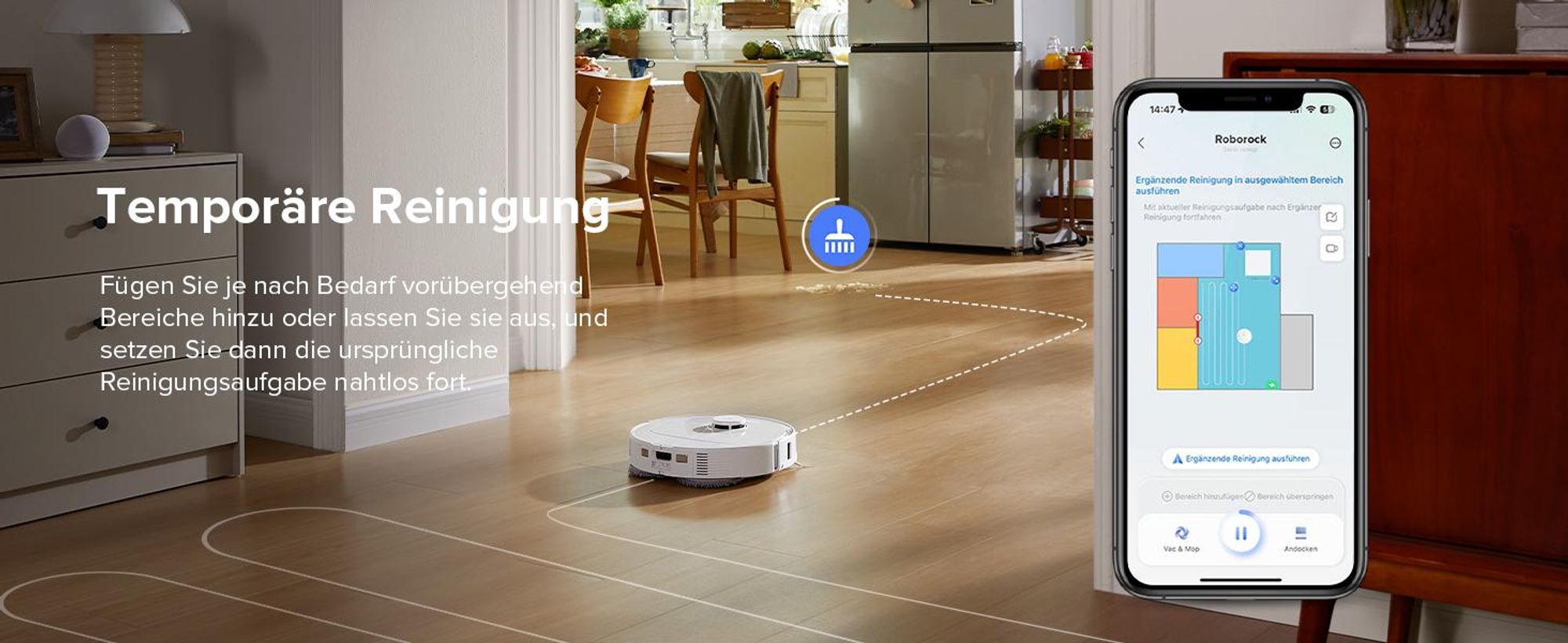 Roborock QV 35A Staubsauger Roboter 8.000pa(Upgrade von Qrevo/Qrevo Plus),Anti-Verfilzungs-Seitenbürste, PreciSense LiDAR, All-in-One Dock, Weiß