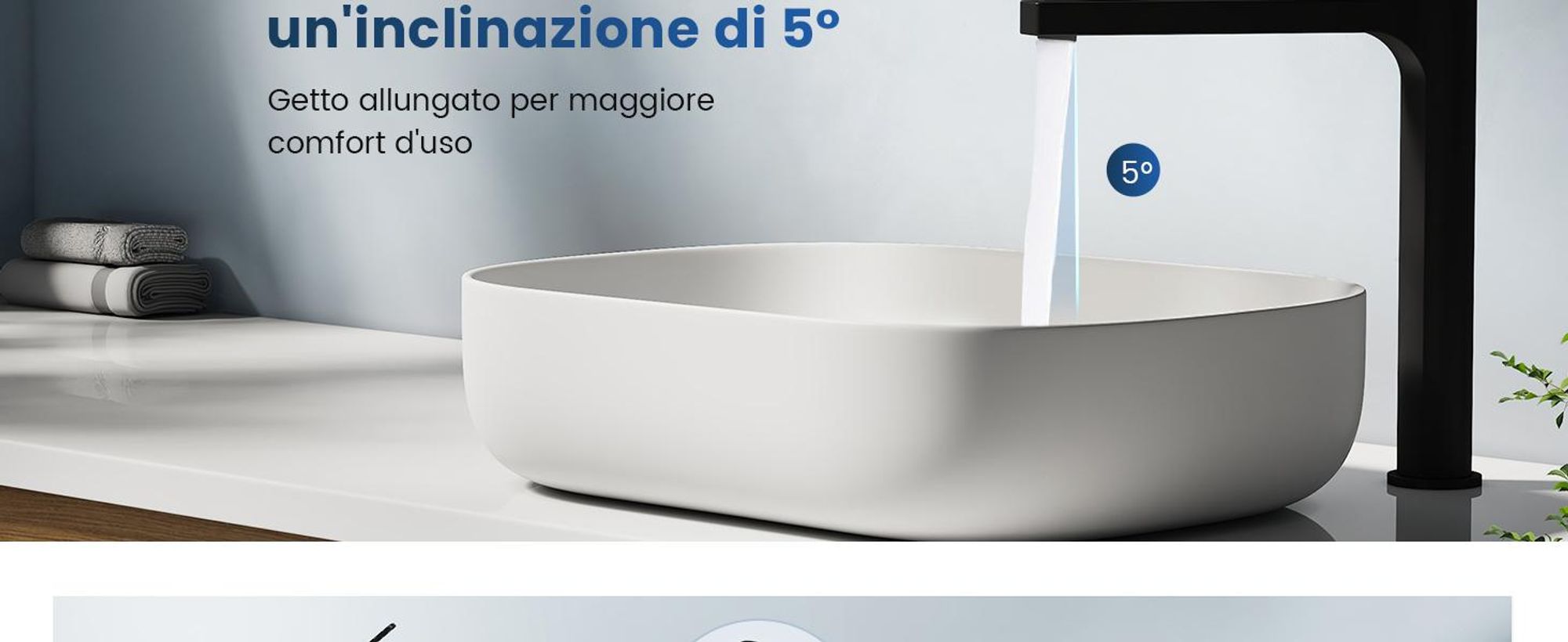 EMKE Rubinetto bagno nero opaco 335x233x46mm, ottone, cartuccia ceramica, miscelatore bagno, miscelatore lavabo, miscelatore lavabo