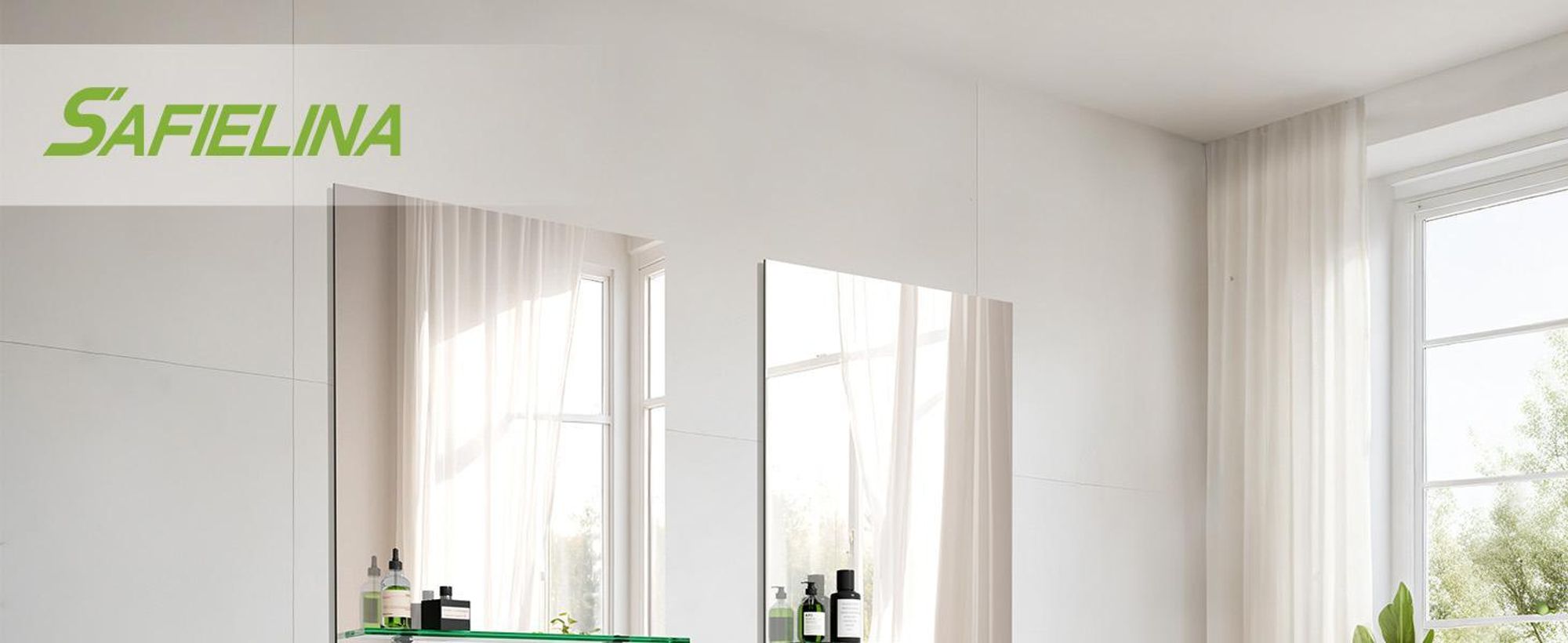 S'AFIELINA Specchio da bagno con mensola 60 × 80 × 1,0 cm (A × L × P) Specchio con mensola Specchio da parete per bagno con scaffale