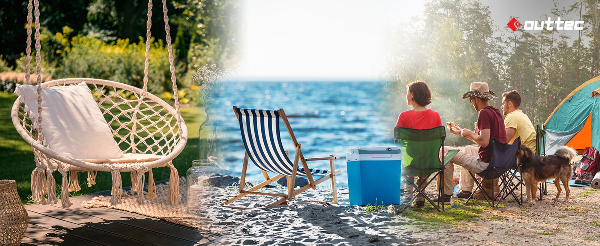 outtec logo, gartensessel, sonnenliege, camping
