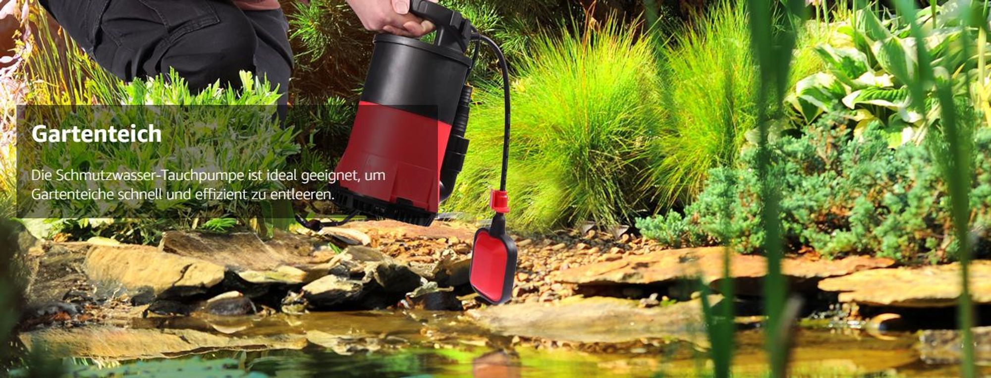 Belko® Schmutzwasserpumpe HydroFlat Vario ECO, 400W 8000 l/h