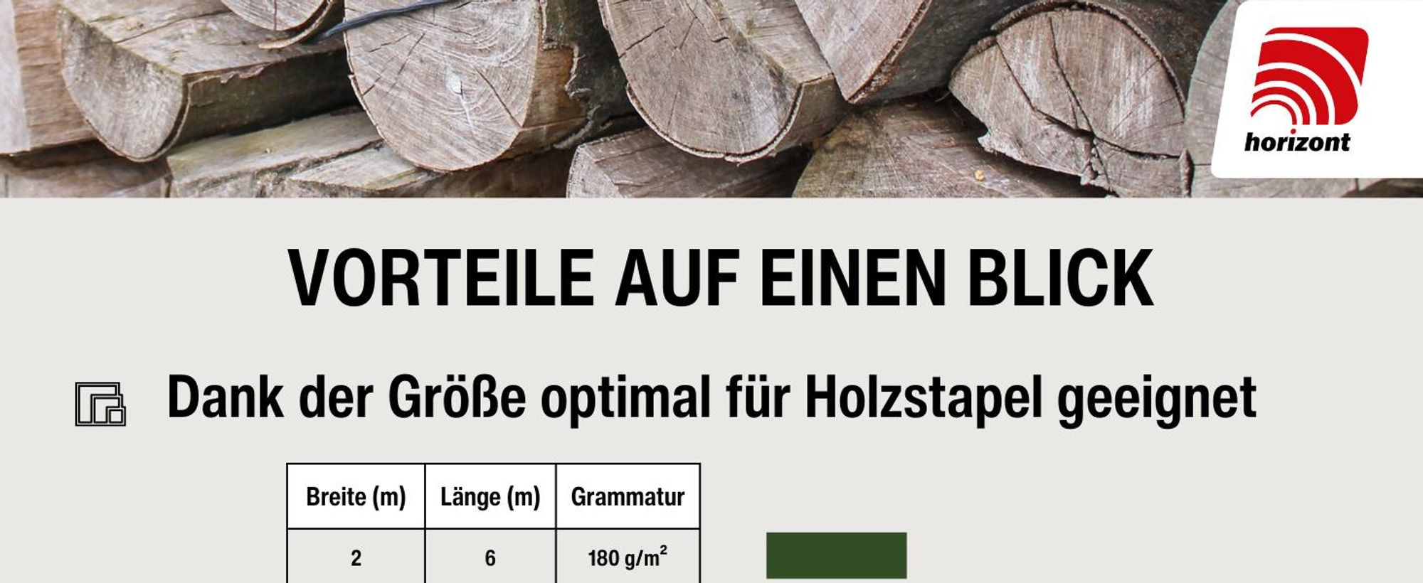 horizont Universal Abdeckplane | 2x10 m | 180 g/m² – wasserdicht, UV-stabilisiert, mit Ösen, für Außenbereich