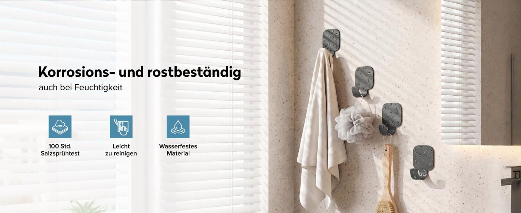 doporro Klebehaken extra stark aus Aluminium, Haken selbstklebend, Wandhaken ohne Bohren, Handtuchhaken für Bad und Küche, 4 Stück, Grau, Stalo-15