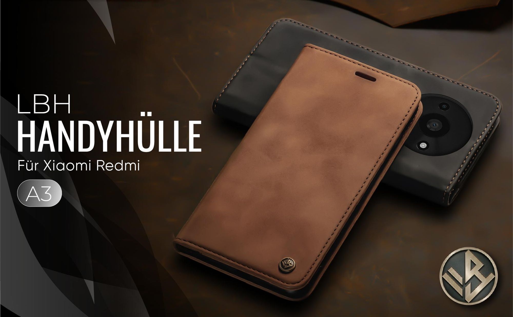 Hochwertige Klapphülle für Xiaomi Redmi A3 im klassischen Design
