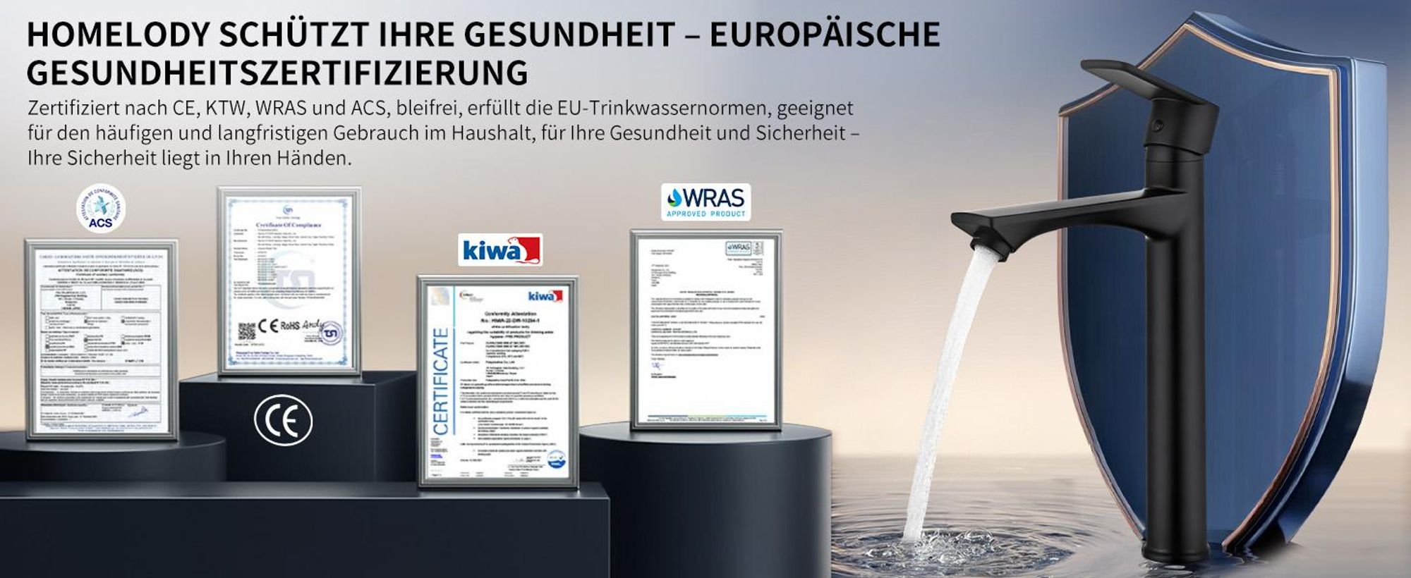 Homelody Wasserhahn Bad Schwarz,Waschtischarmatur Mischbatterie Einhebelmischer für Aufsatzwaschbecken, Ablaufventil mit Pop-up Mechanismus
